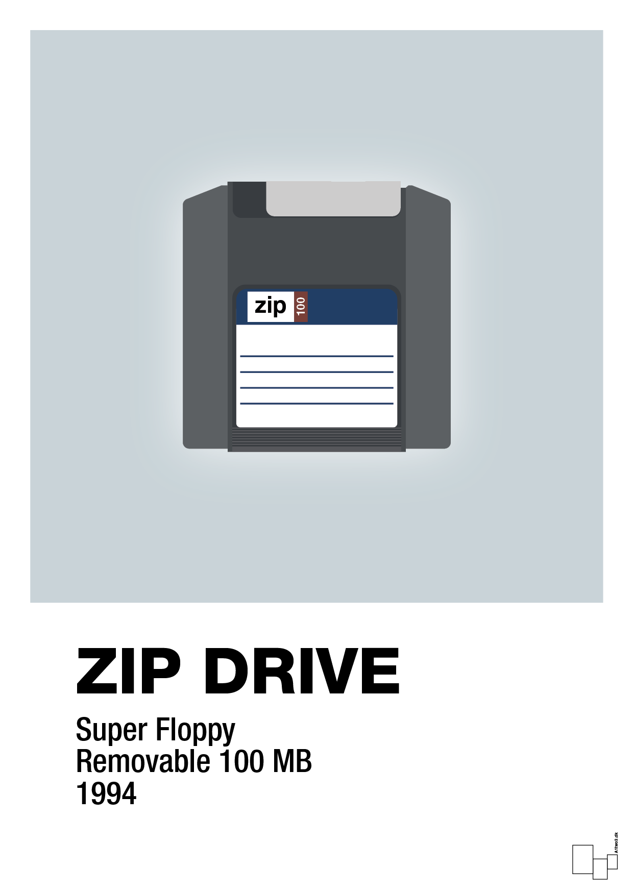 zip drive 100 mb - Plakat med Grafik i Light Drizzle