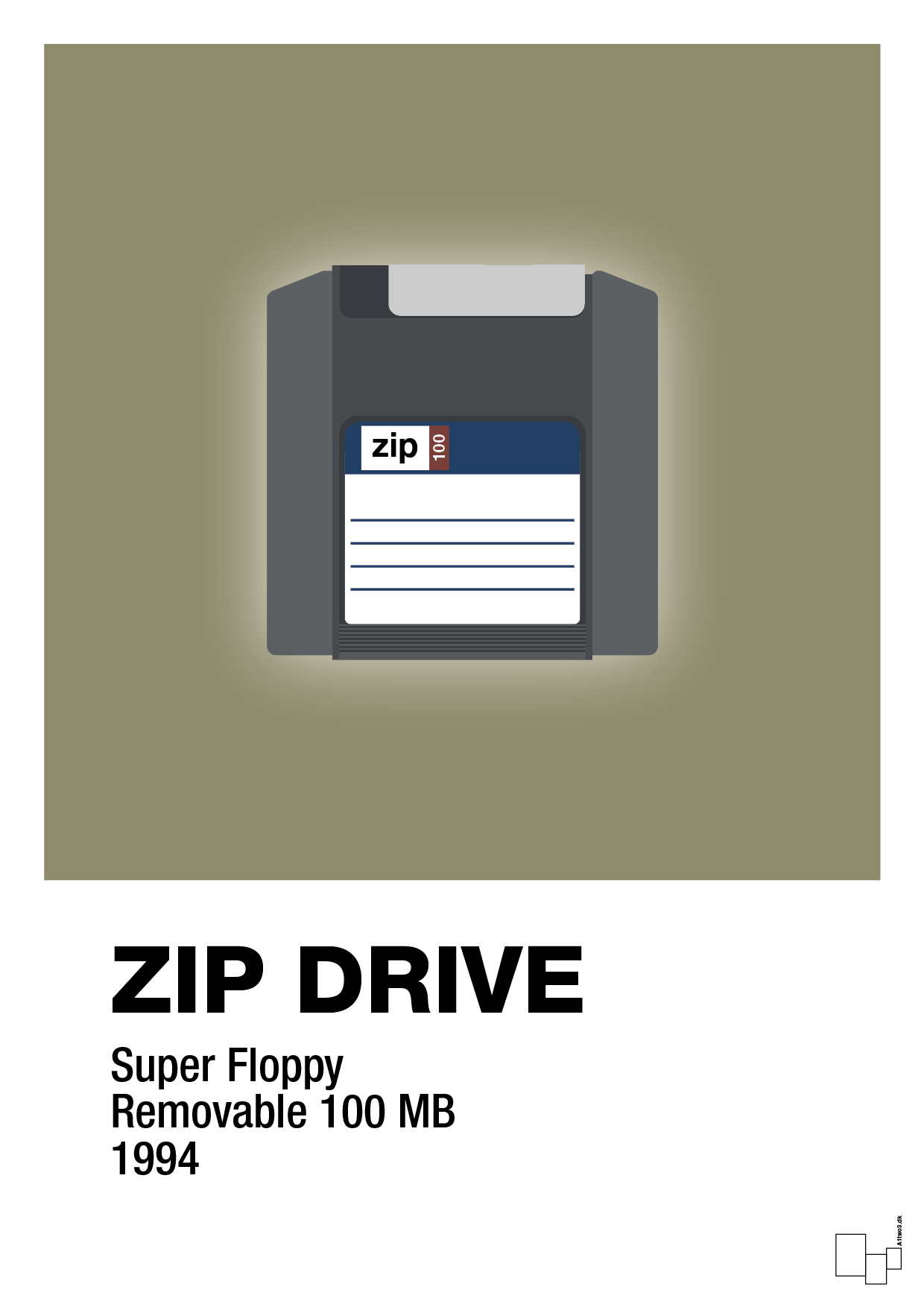 zip drive 100 mb - Plakat med Grafik i Misty Forrest