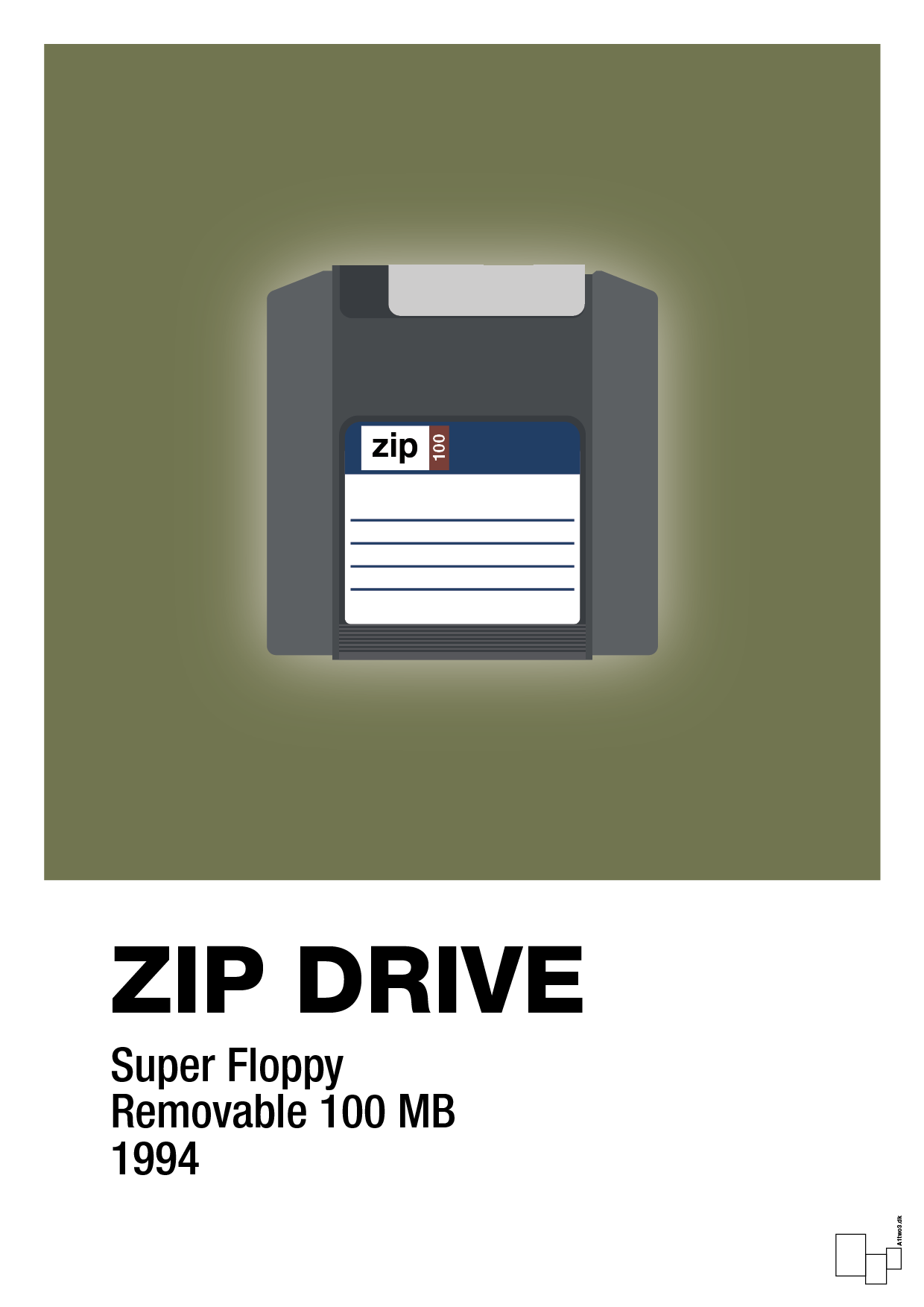 zip drive 100 mb - Plakat med Grafik i Secret Meadow