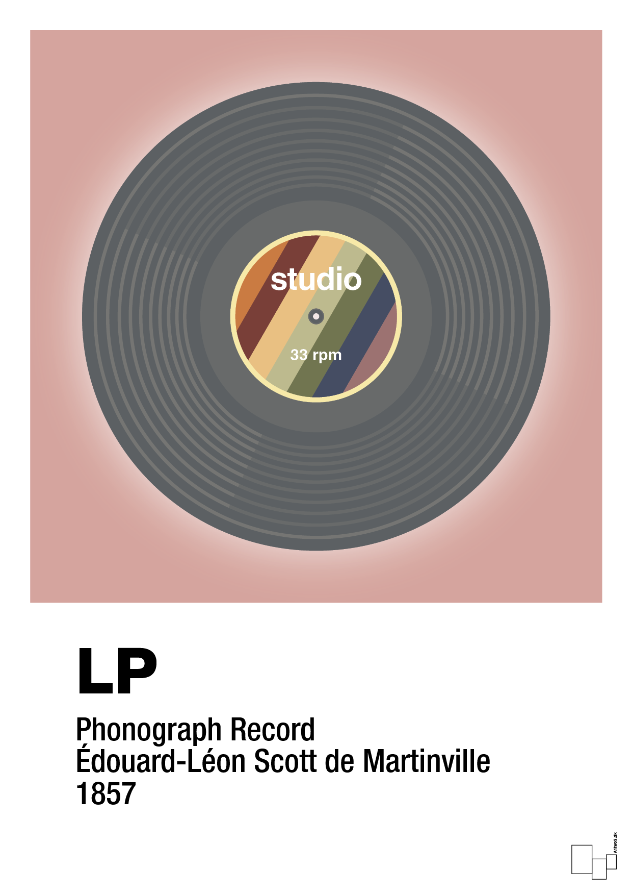 vinylplade 33rpm - Plakat med Grafik i Bubble Shell