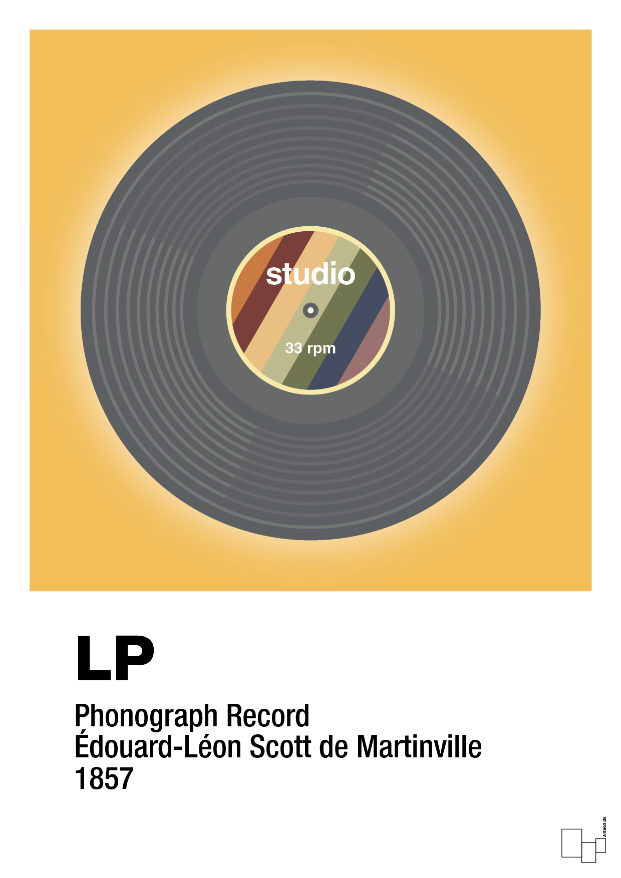 vinylplade 33rpm - Plakat med Grafik i Honeycomb