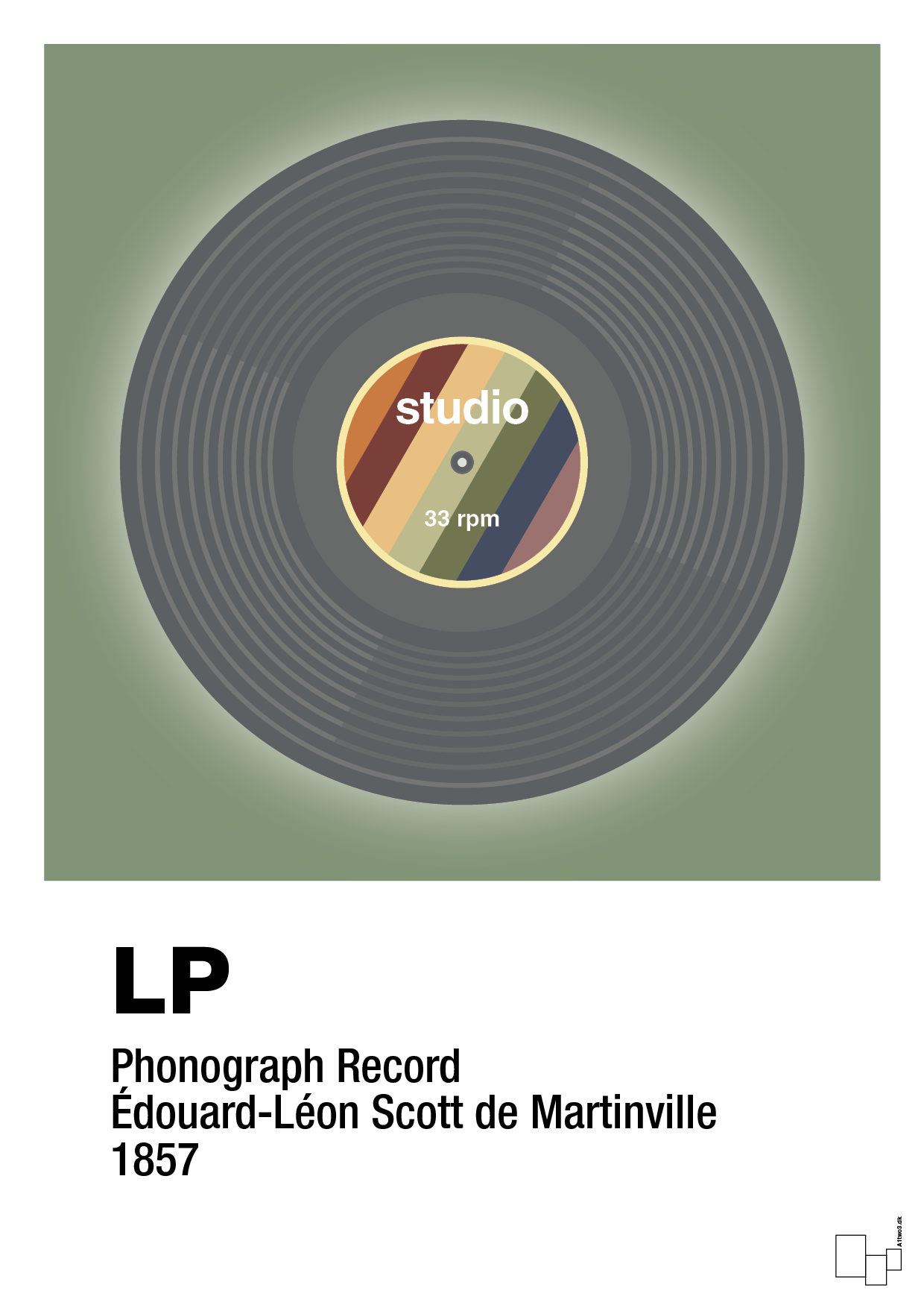 vinylplade 33rpm - Plakat med Grafik i Jade