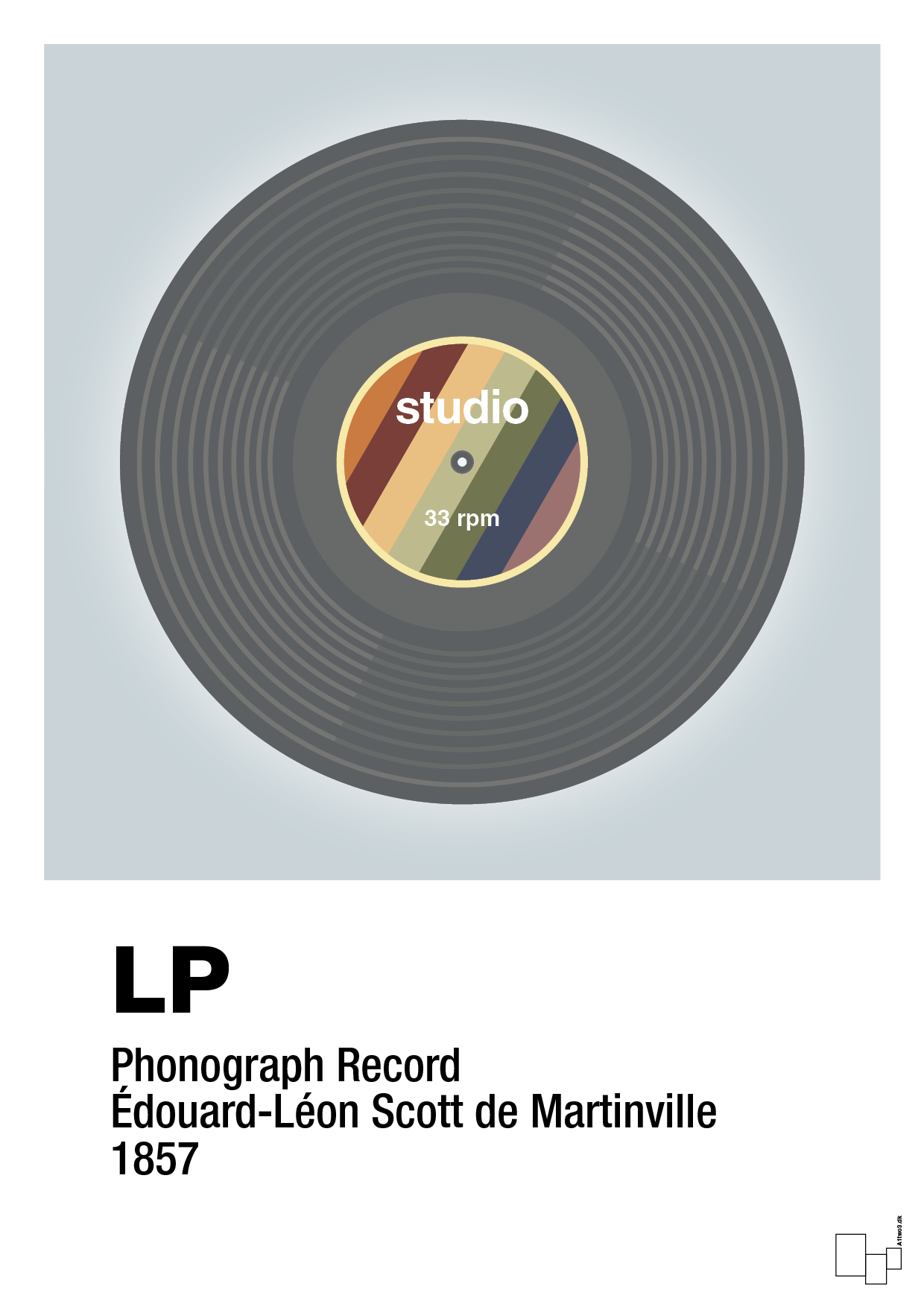 vinylplade 33rpm - Plakat med Grafik i Light Drizzle