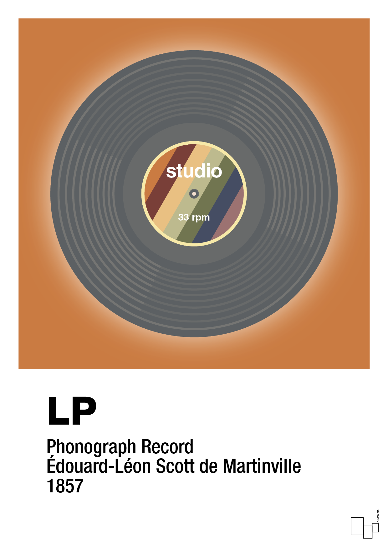 vinylplade 33rpm - Plakat med Grafik i Rumba Orange