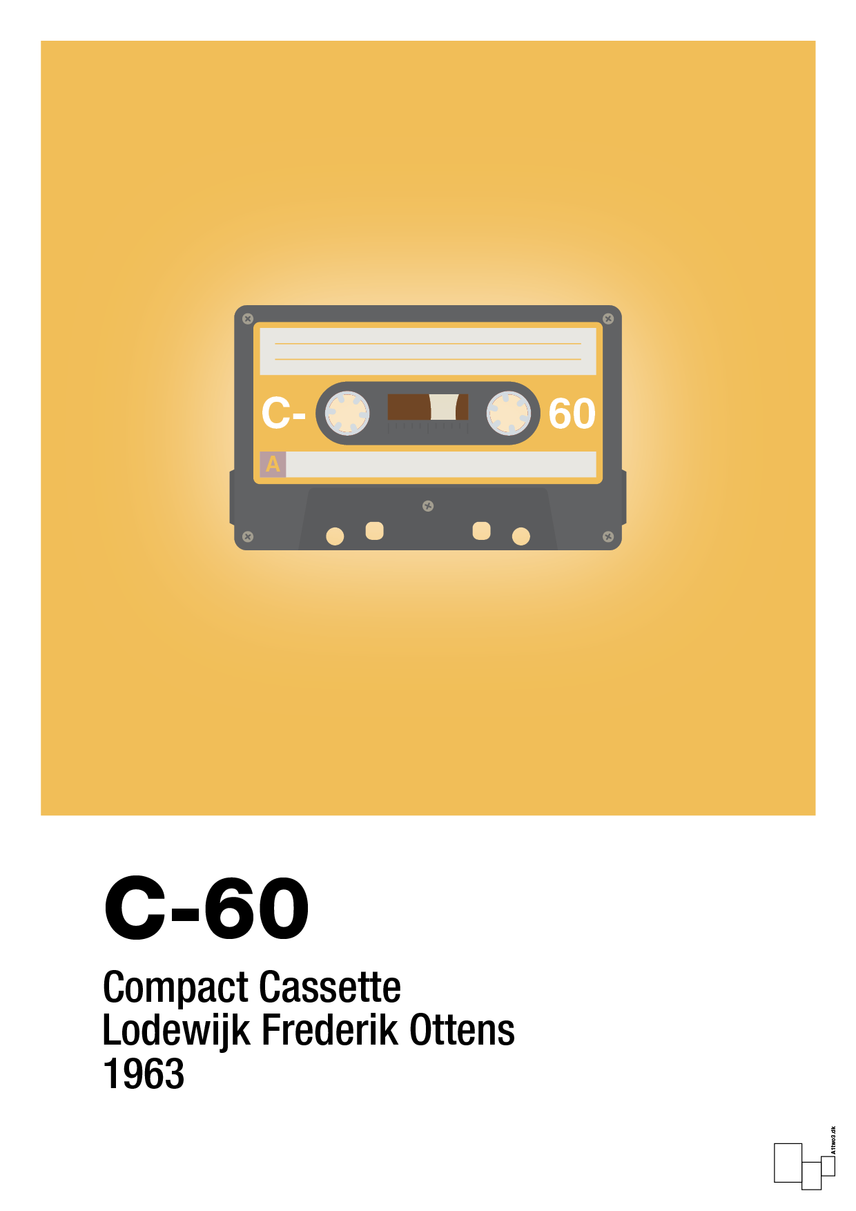 kassettebånd c-60 - Plakat med Grafik i Honeycomb
