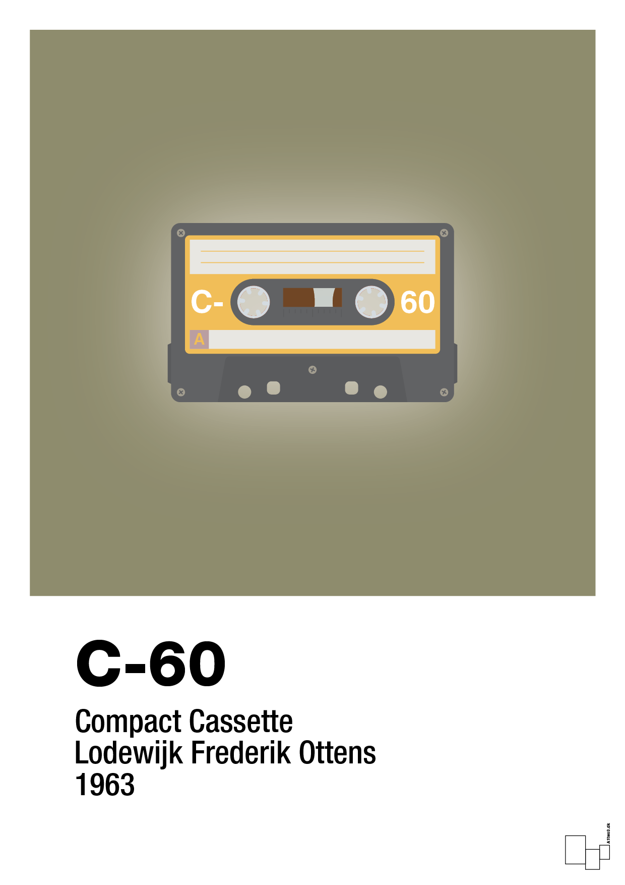 kassettebånd c-60 - Plakat med Grafik i Misty Forrest