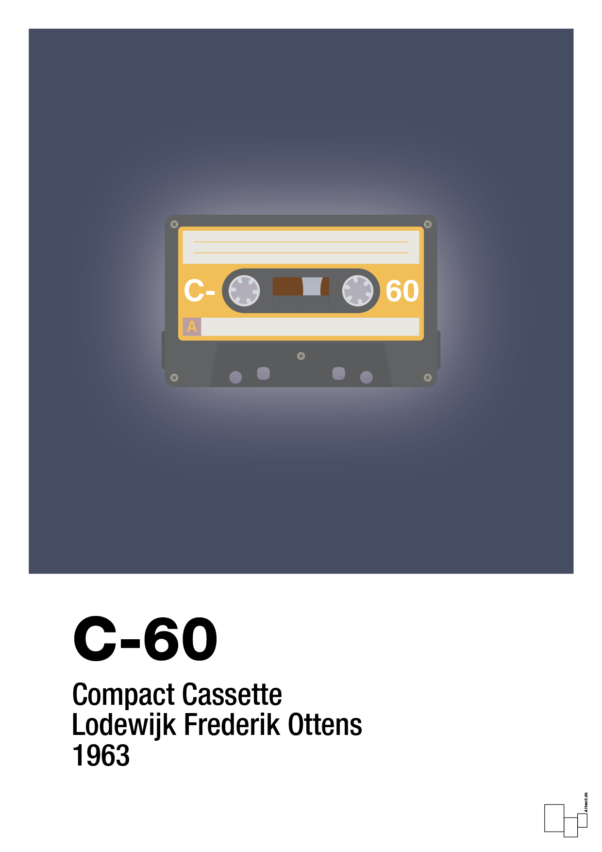 kassettebånd c-60 - Plakat med Grafik i Petrol
