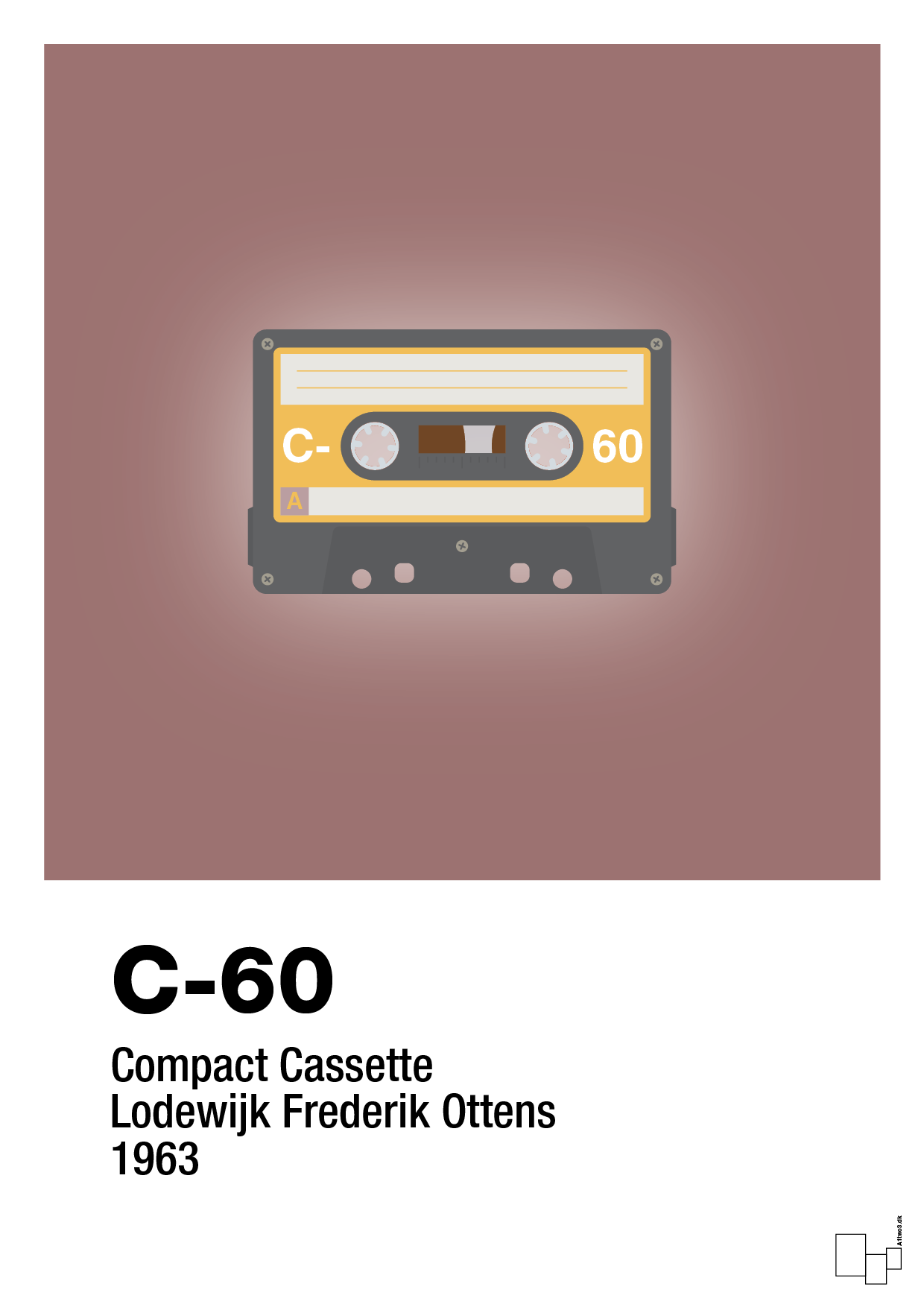kassettebånd c-60 - Plakat med Grafik i Plum