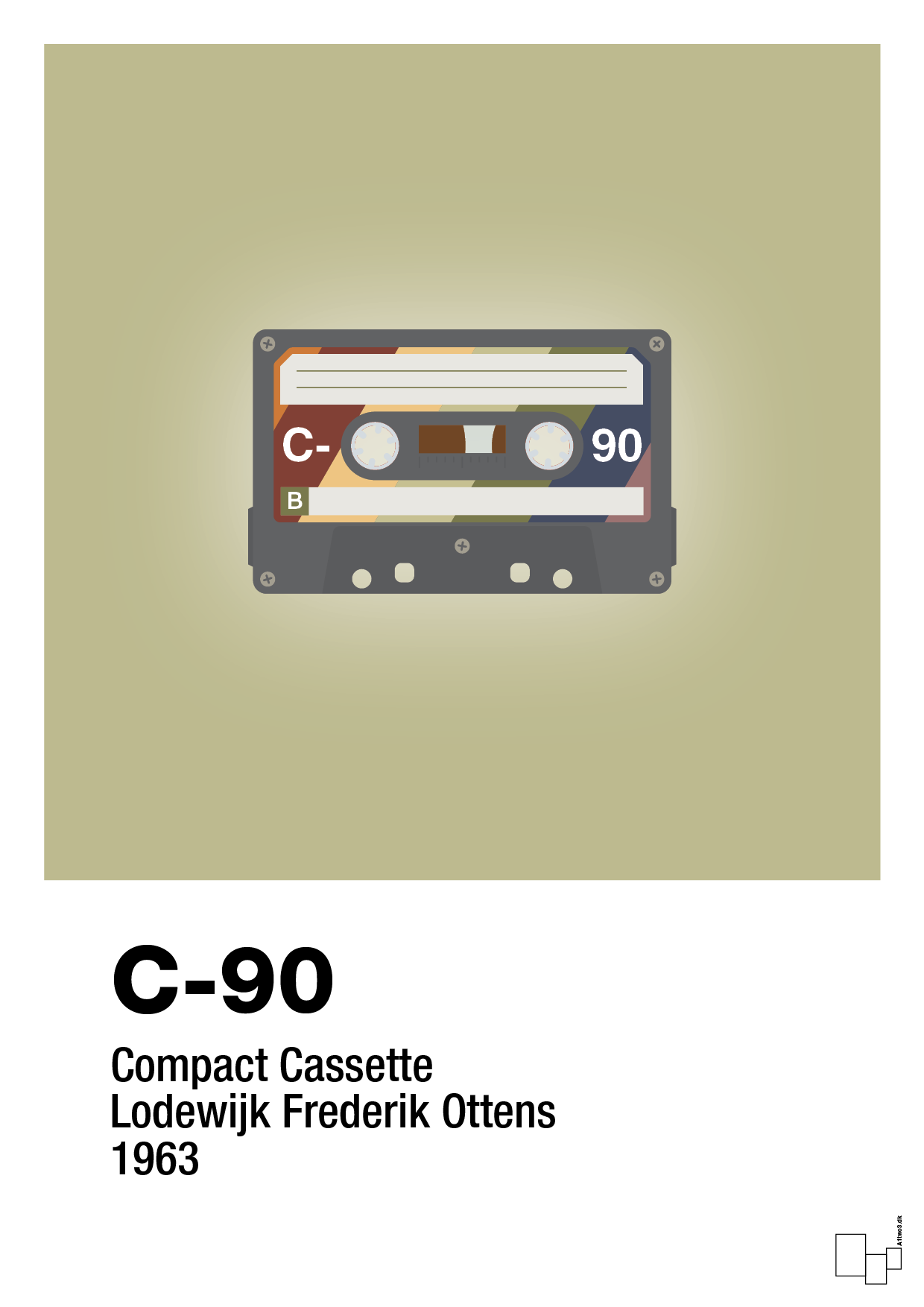 kassettebånd c-90 - Plakat med Grafik i Back to Nature