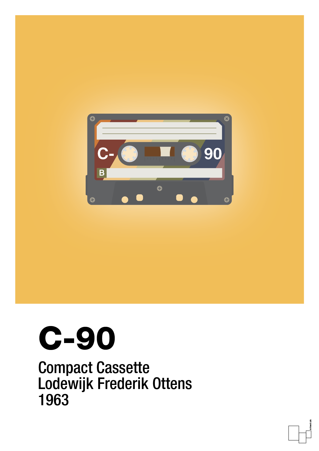 kassettebånd c-90 - Plakat med Grafik i Honeycomb