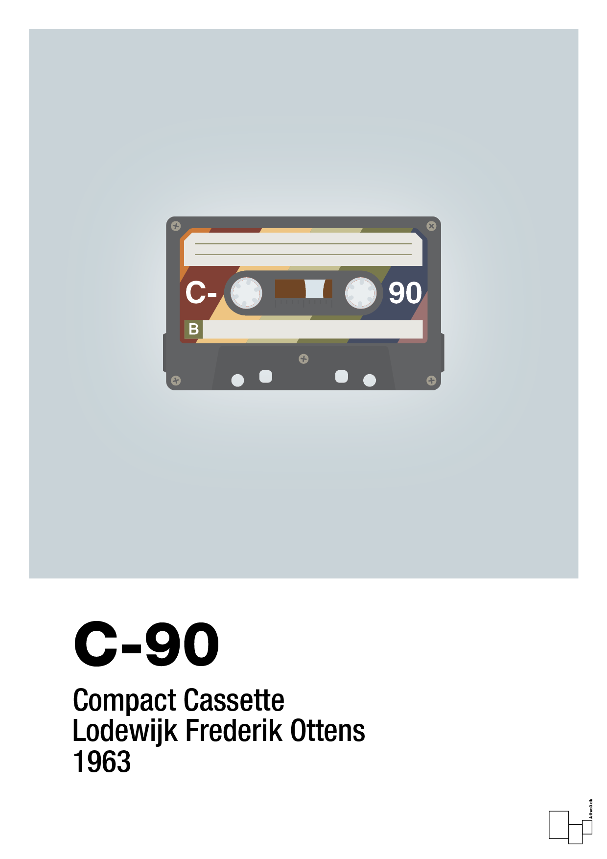 kassettebånd c-90 - Plakat med Grafik i Light Drizzle