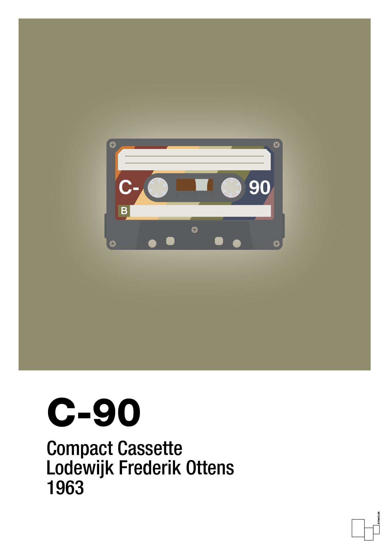 kassettebånd c-90 - Plakat med Grafik i Misty Forrest
