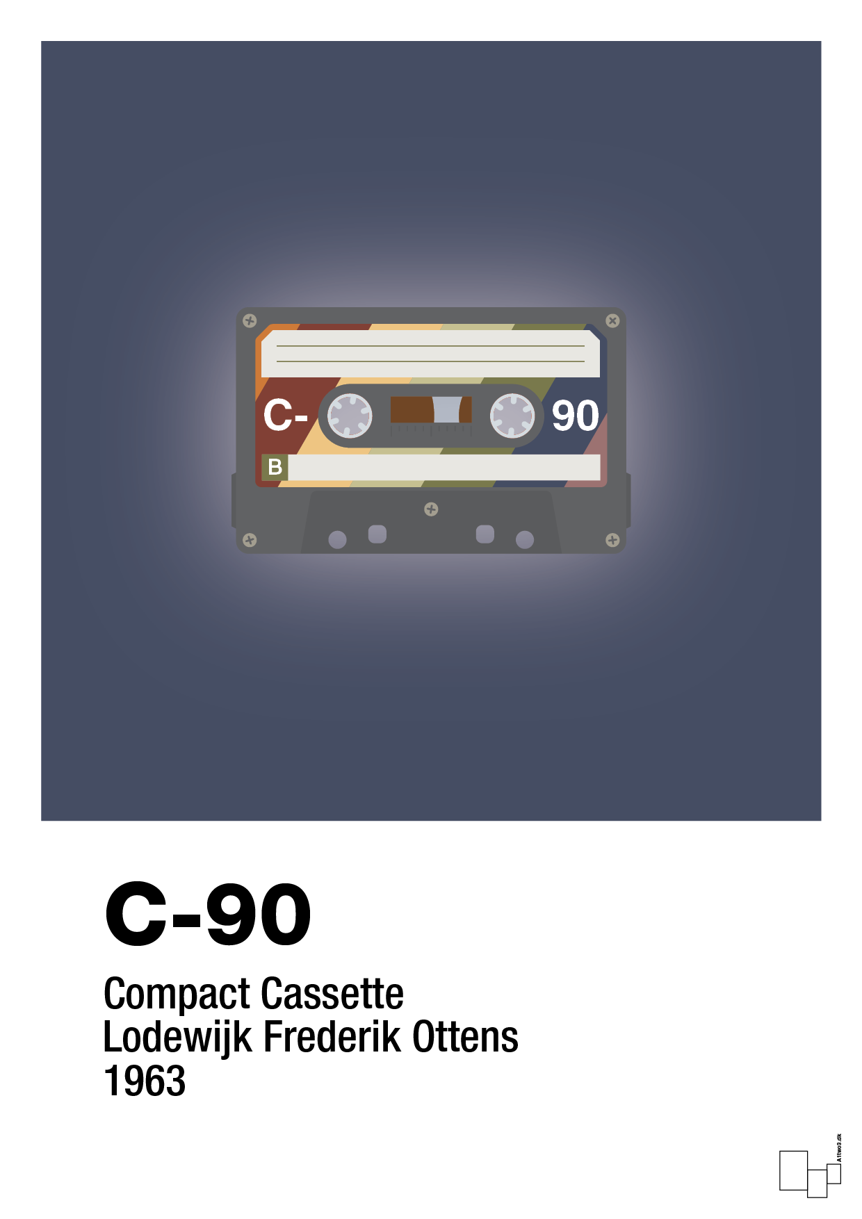 kassettebånd c-90 - Plakat med Grafik i Petrol