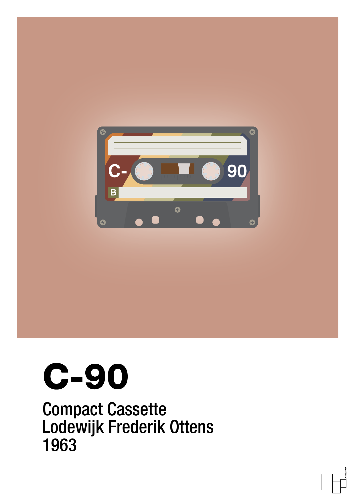 kassettebånd c-90 - Plakat med Grafik i Powder