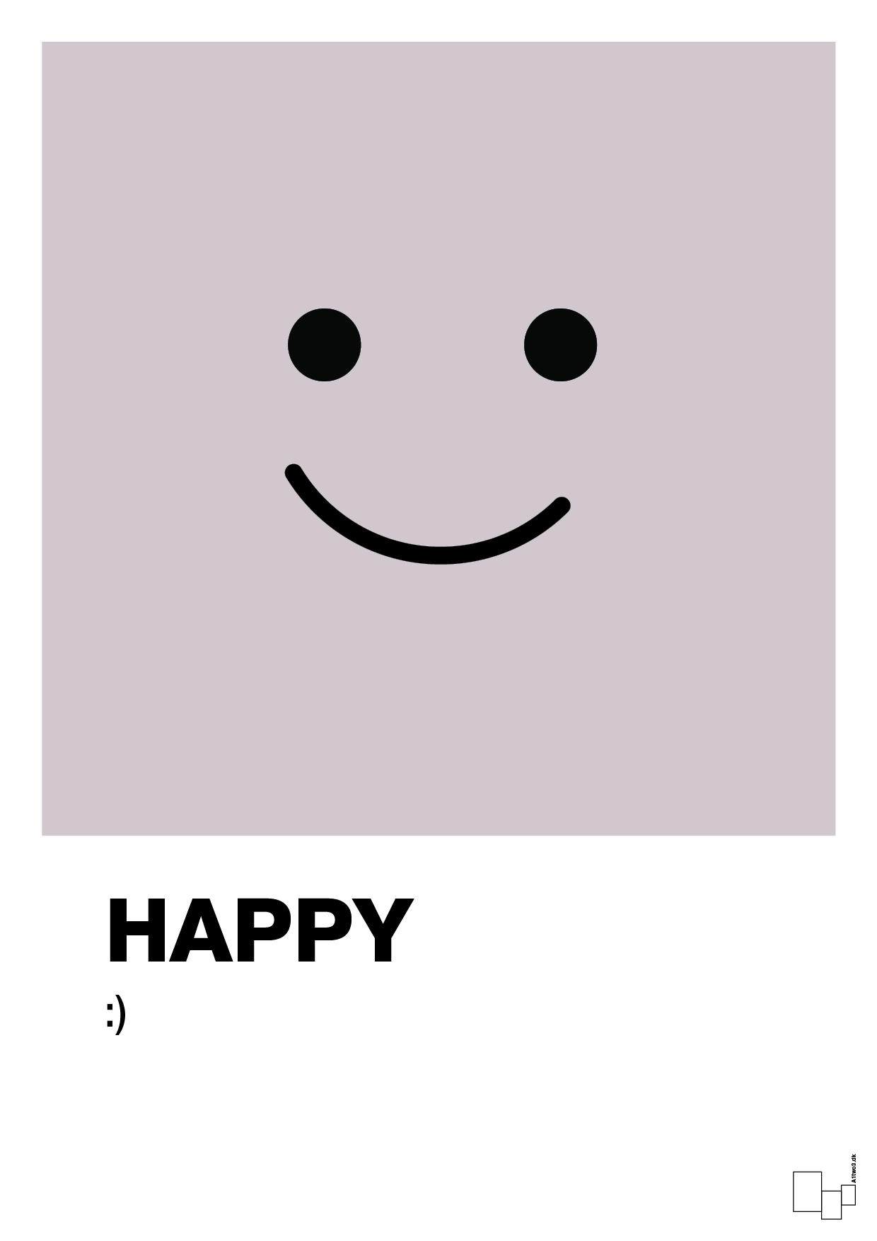 happy smiley - Plakat med Grafik i Dusty Lilac