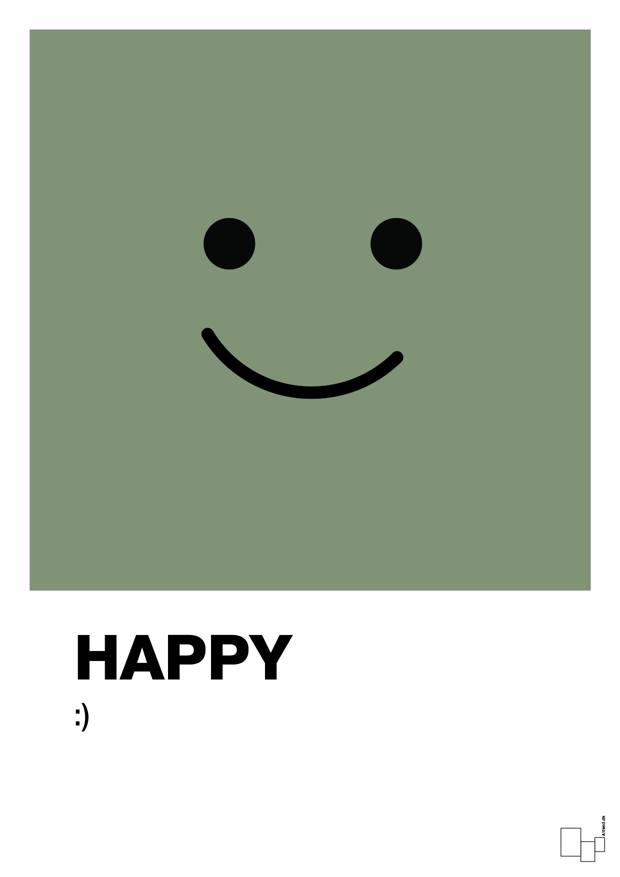 happy smiley - Plakat med Grafik i Jade