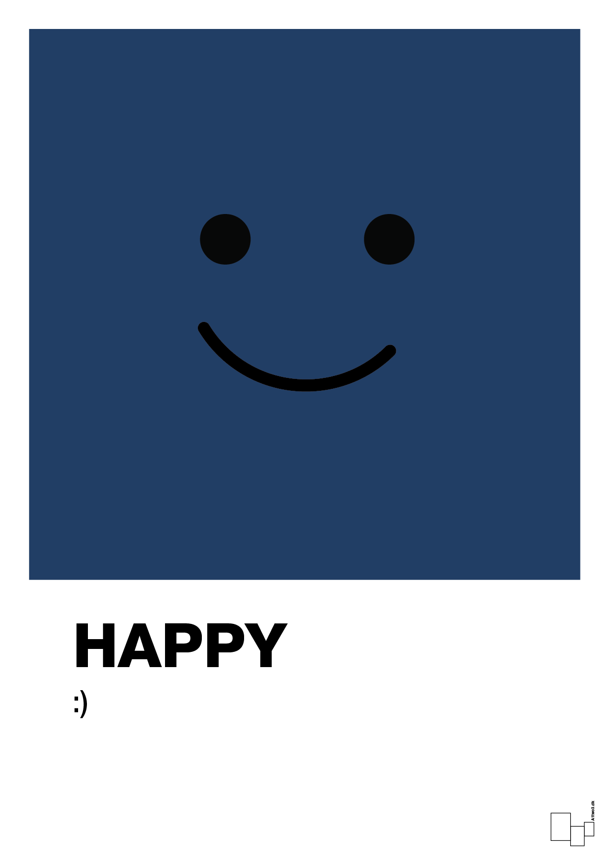 happy smiley - Plakat med Grafik i Lapis Blue