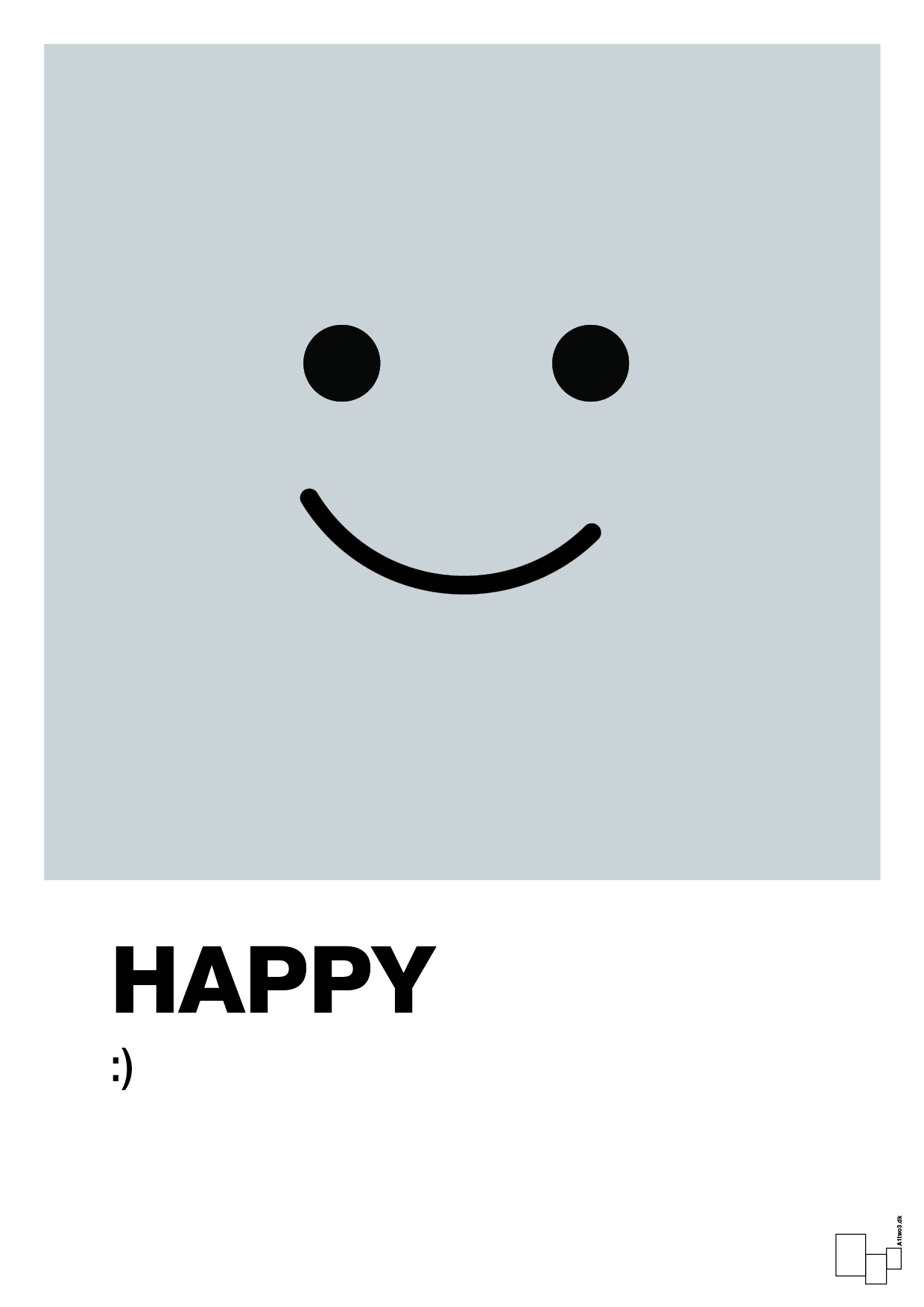 happy smiley - Plakat med Grafik i Light Drizzle