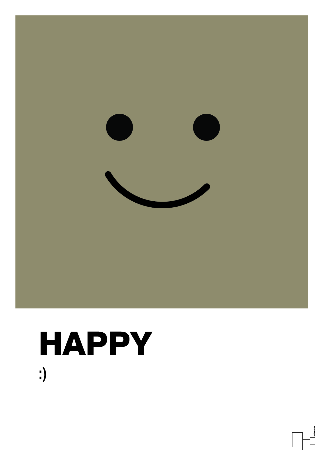 happy smiley - Plakat med Grafik i Misty Forrest