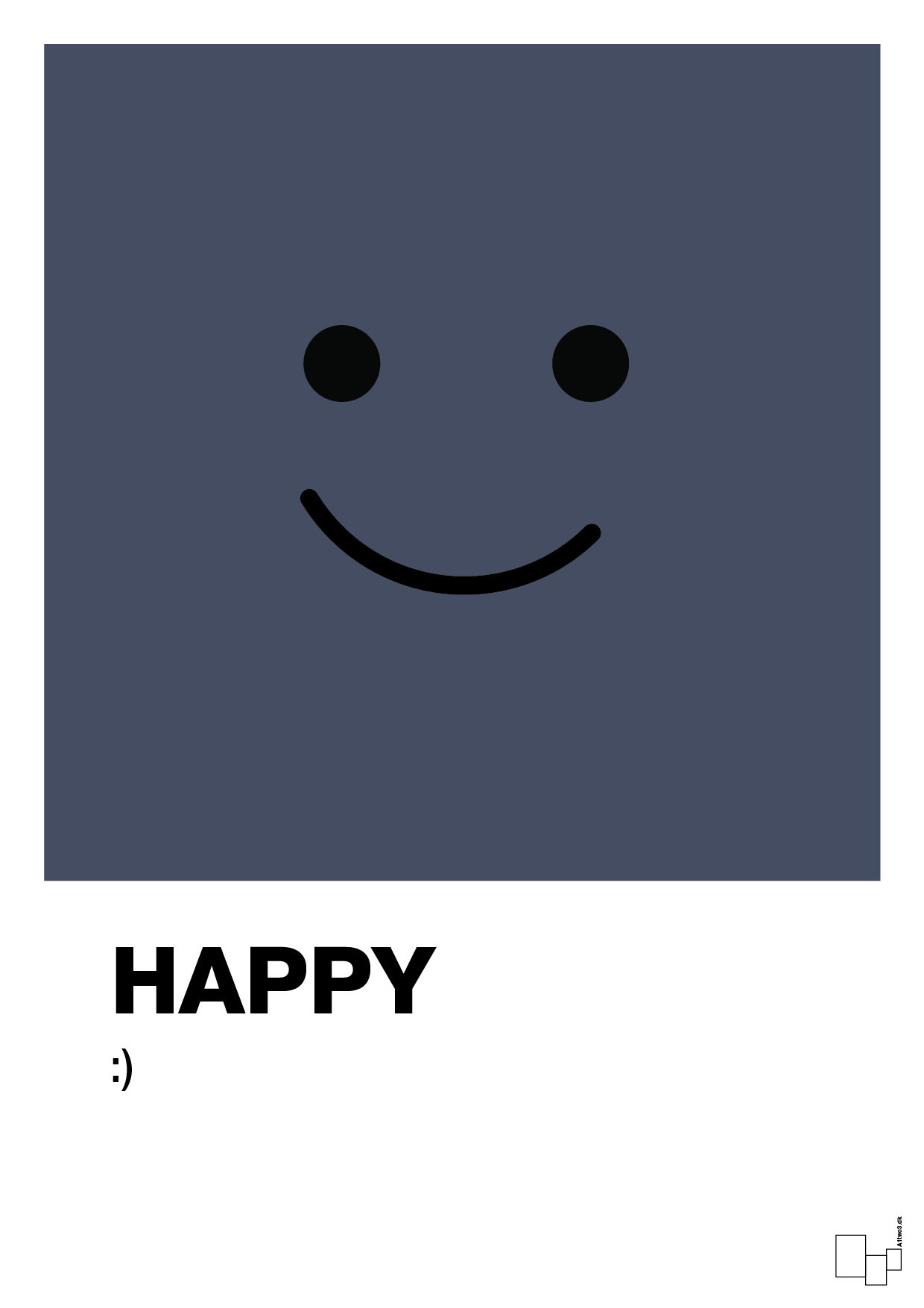 happy smiley - Plakat med Grafik i Petrol