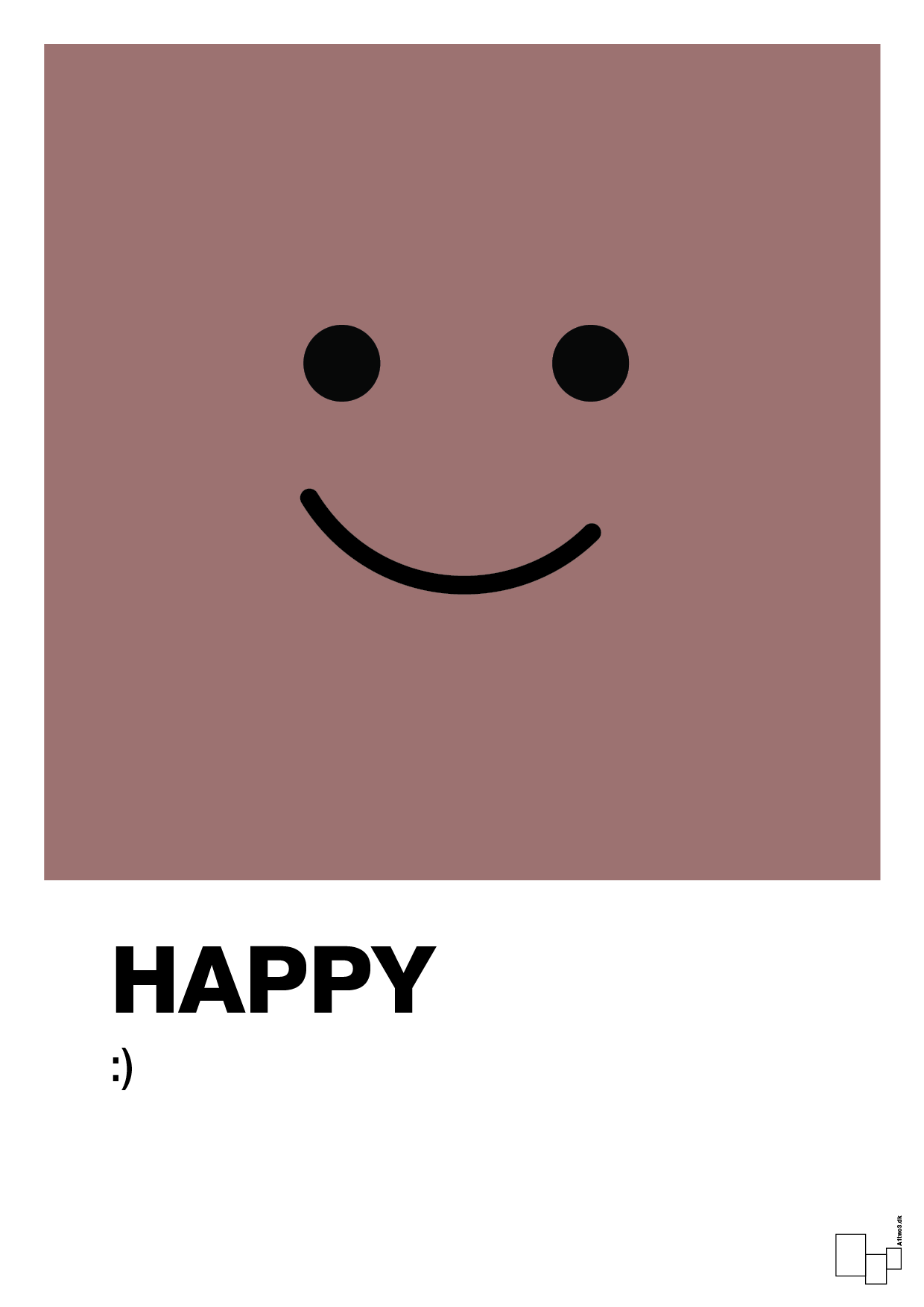 happy smiley - Plakat med Grafik i Plum