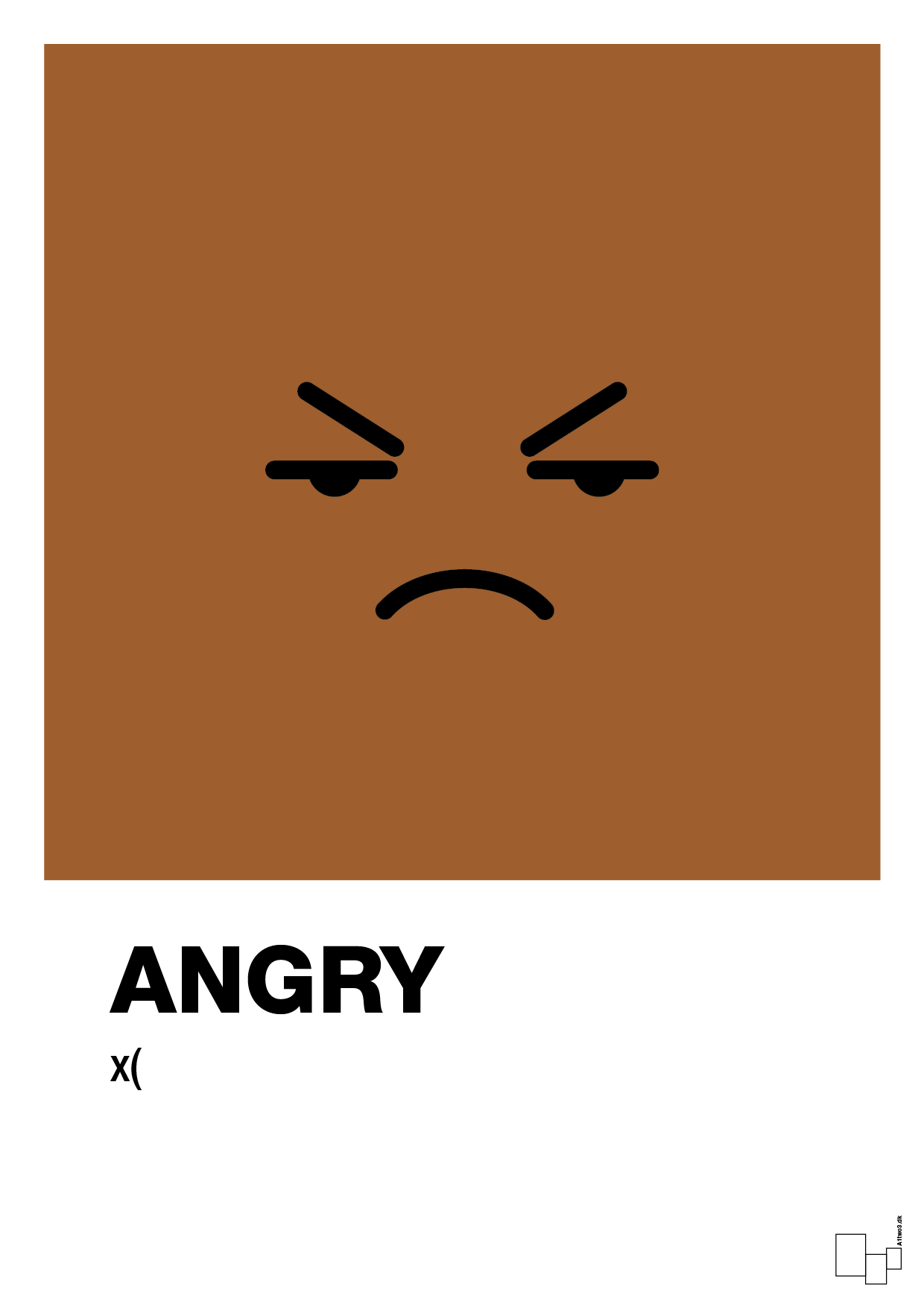 angry smiley - Plakat med Grafik i Cognac