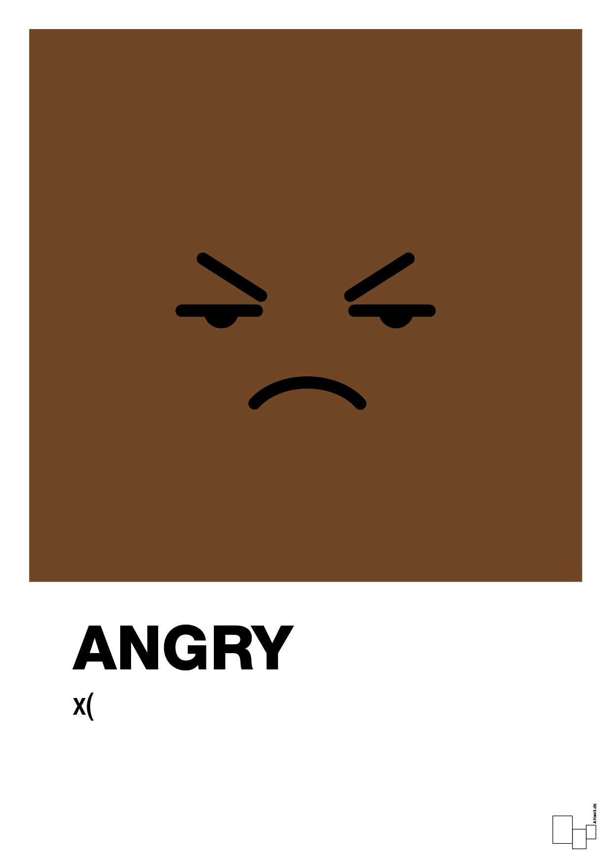 angry smiley - Plakat med Grafik i Dark Brown