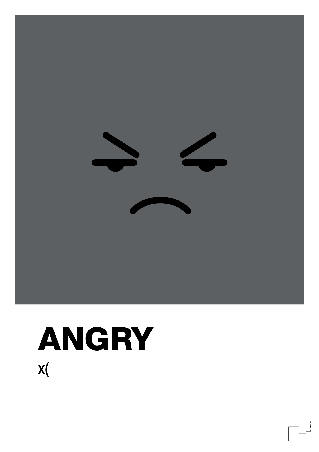 angry smiley - Plakat med Grafik i Graphic Charcoal
