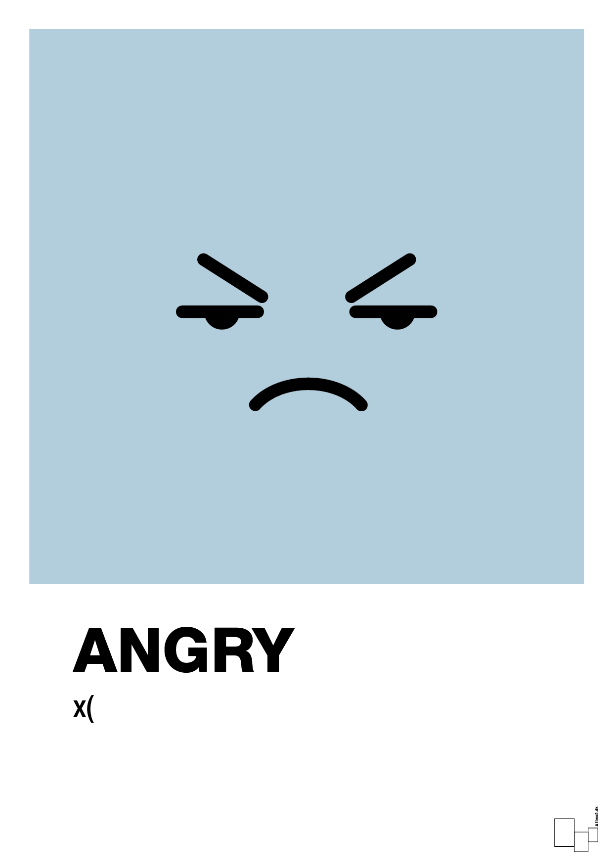 angry smiley - Plakat med Grafik i Heavenly Blue