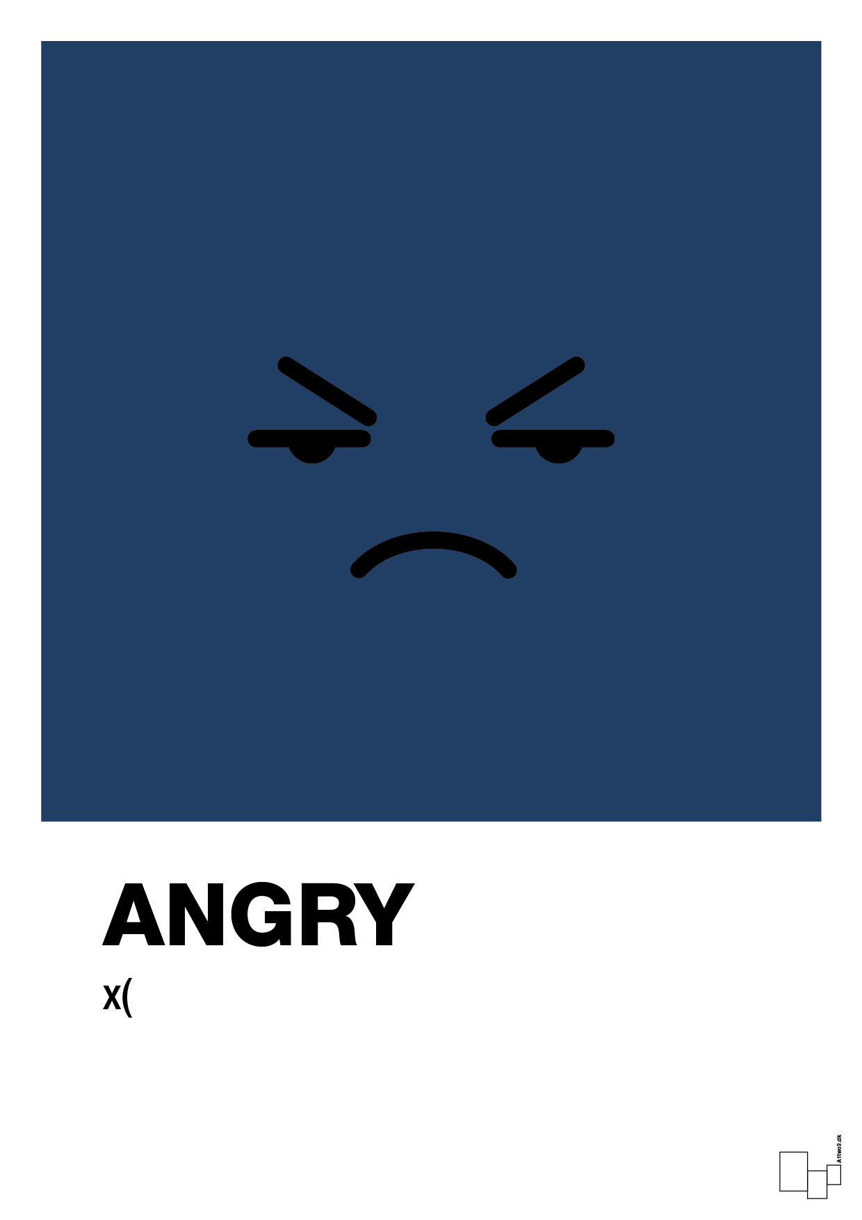 angry smiley - Plakat med Grafik i Lapis Blue