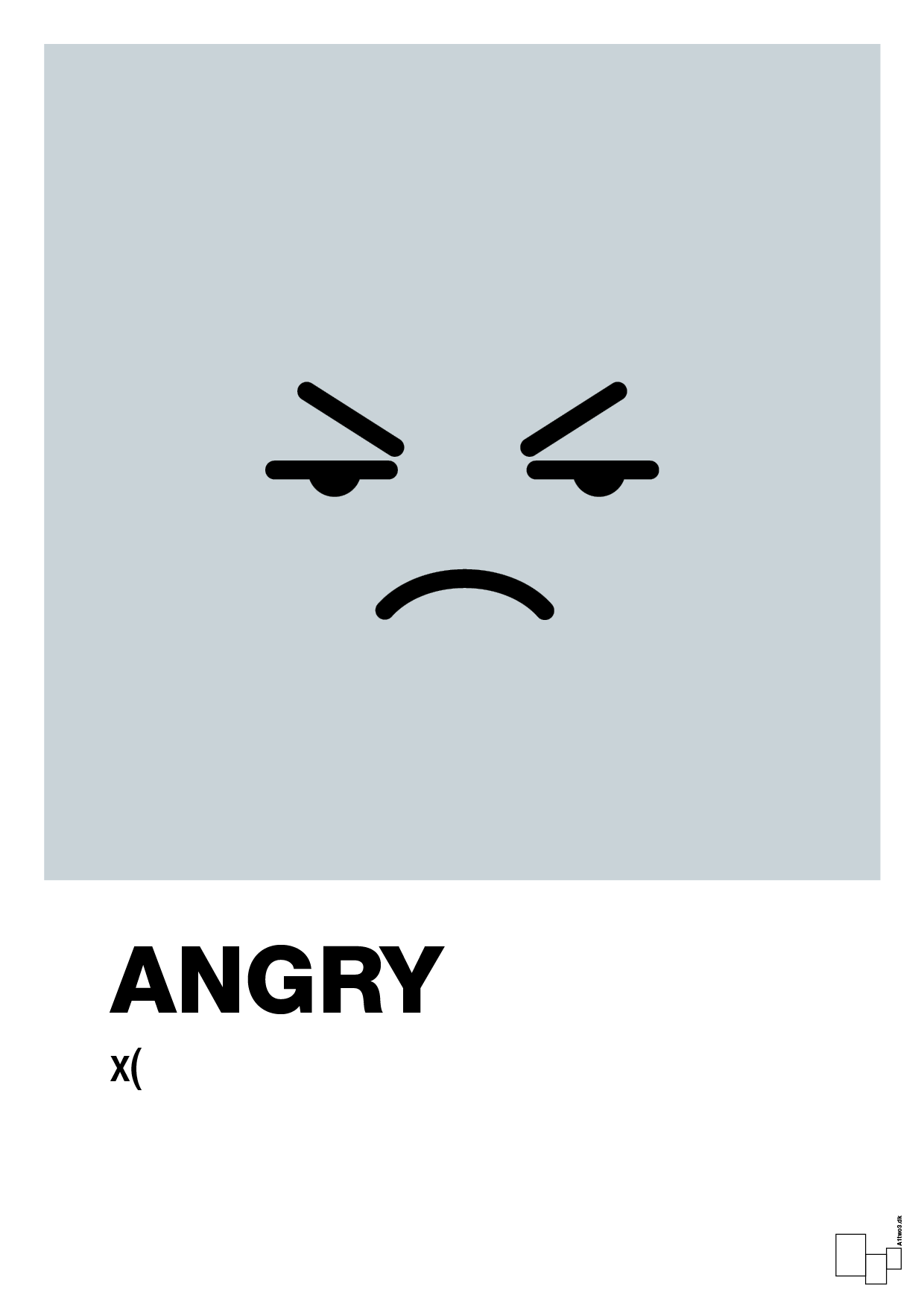 angry smiley - Plakat med Grafik i Light Drizzle