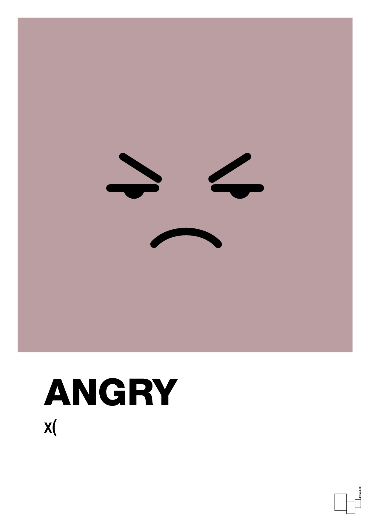 angry smiley - Plakat med Grafik i Light Rose