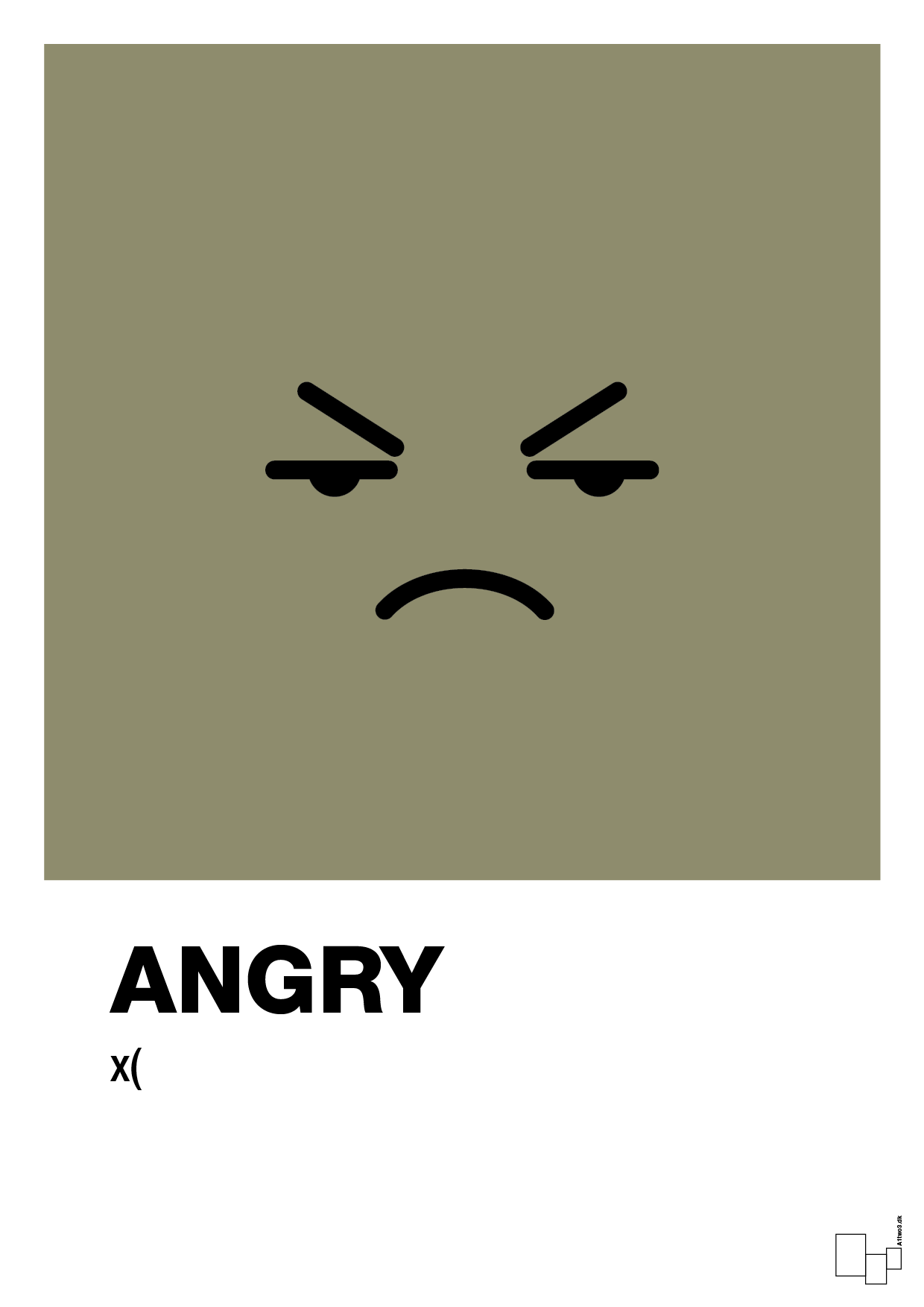 angry smiley - Plakat med Grafik i Misty Forrest