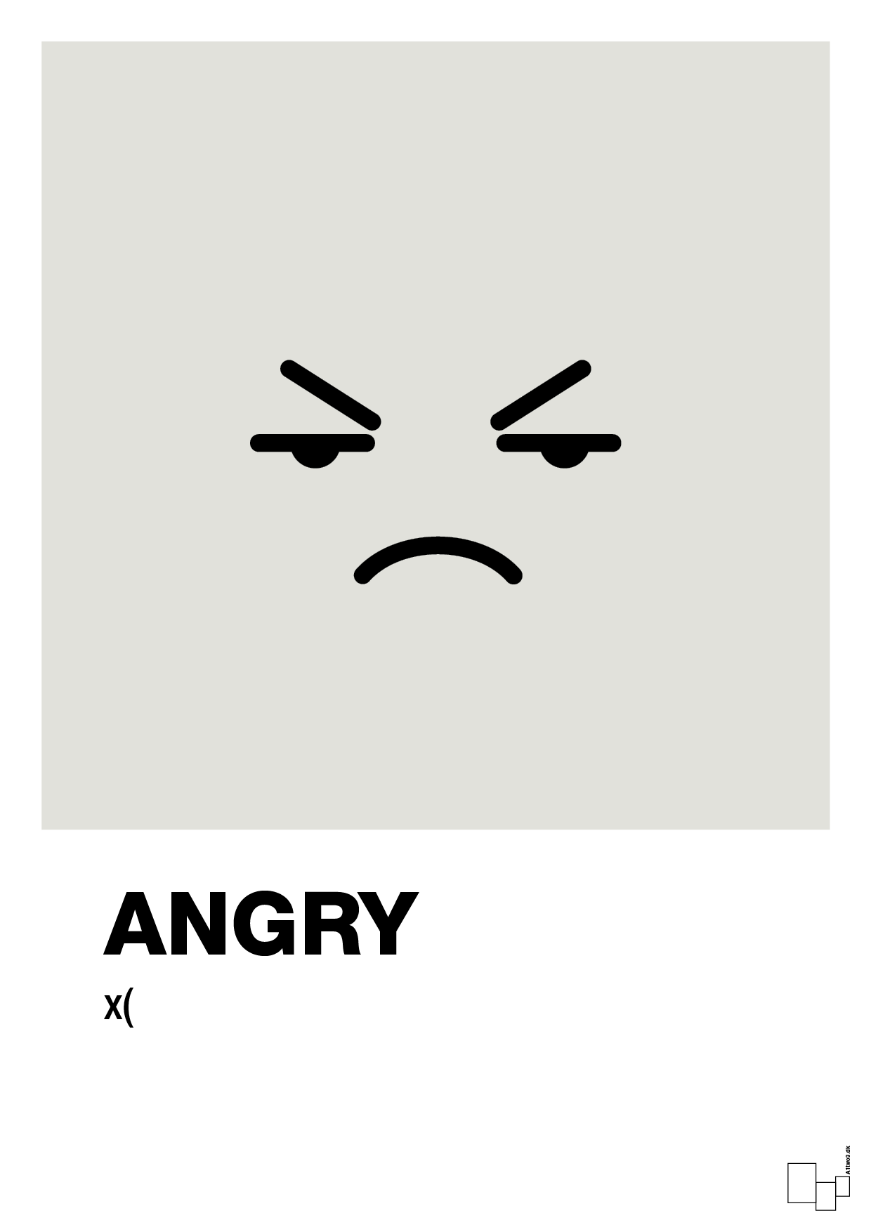 angry smiley - Plakat med Grafik i Painters White