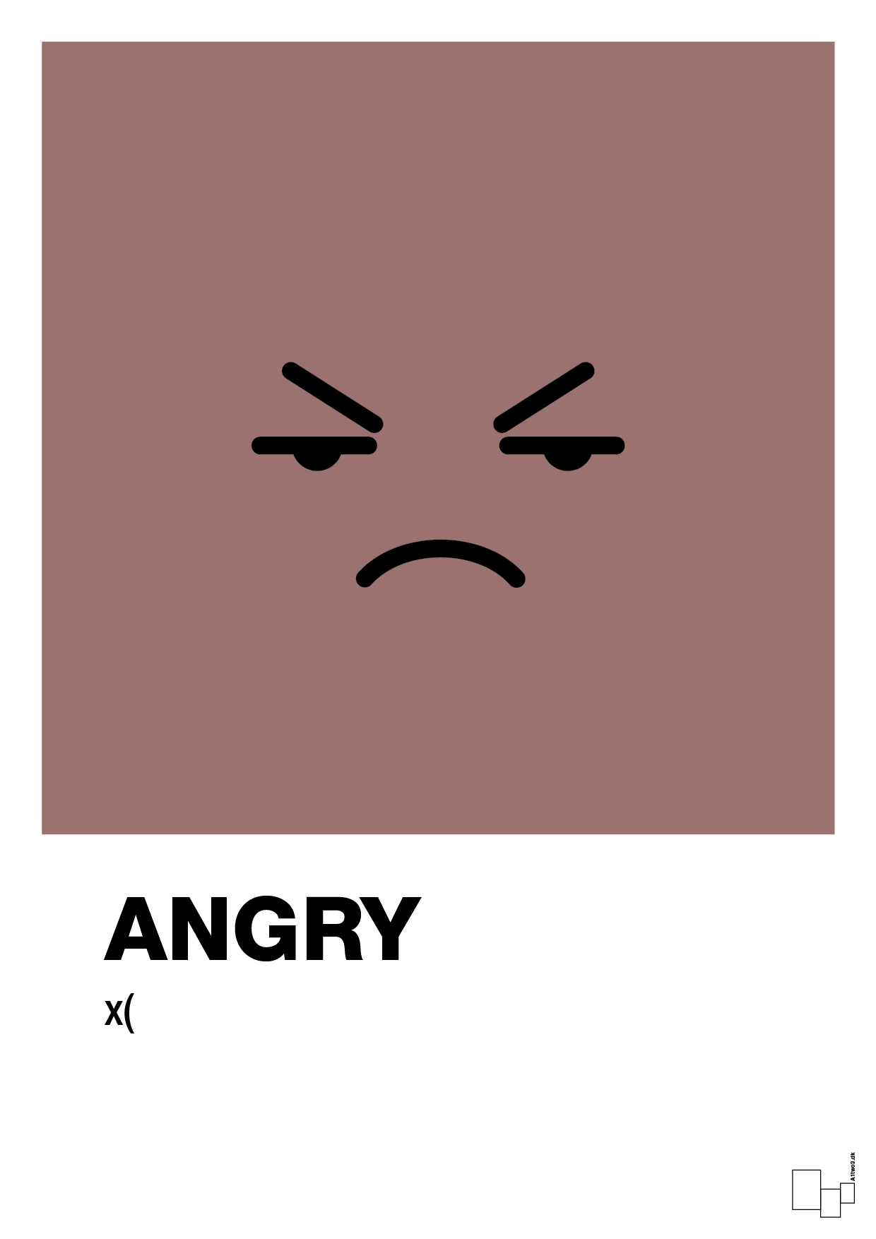 angry smiley - Plakat med Grafik i Plum