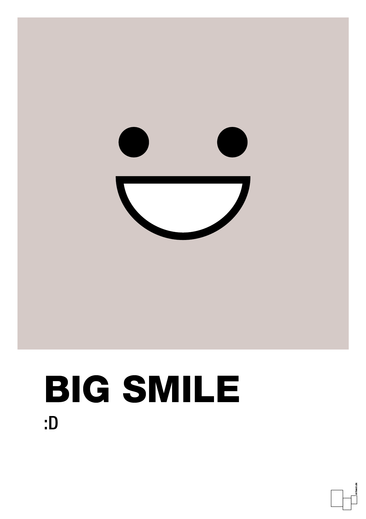 big smile smiley - Plakat med Grafik i Broken Beige