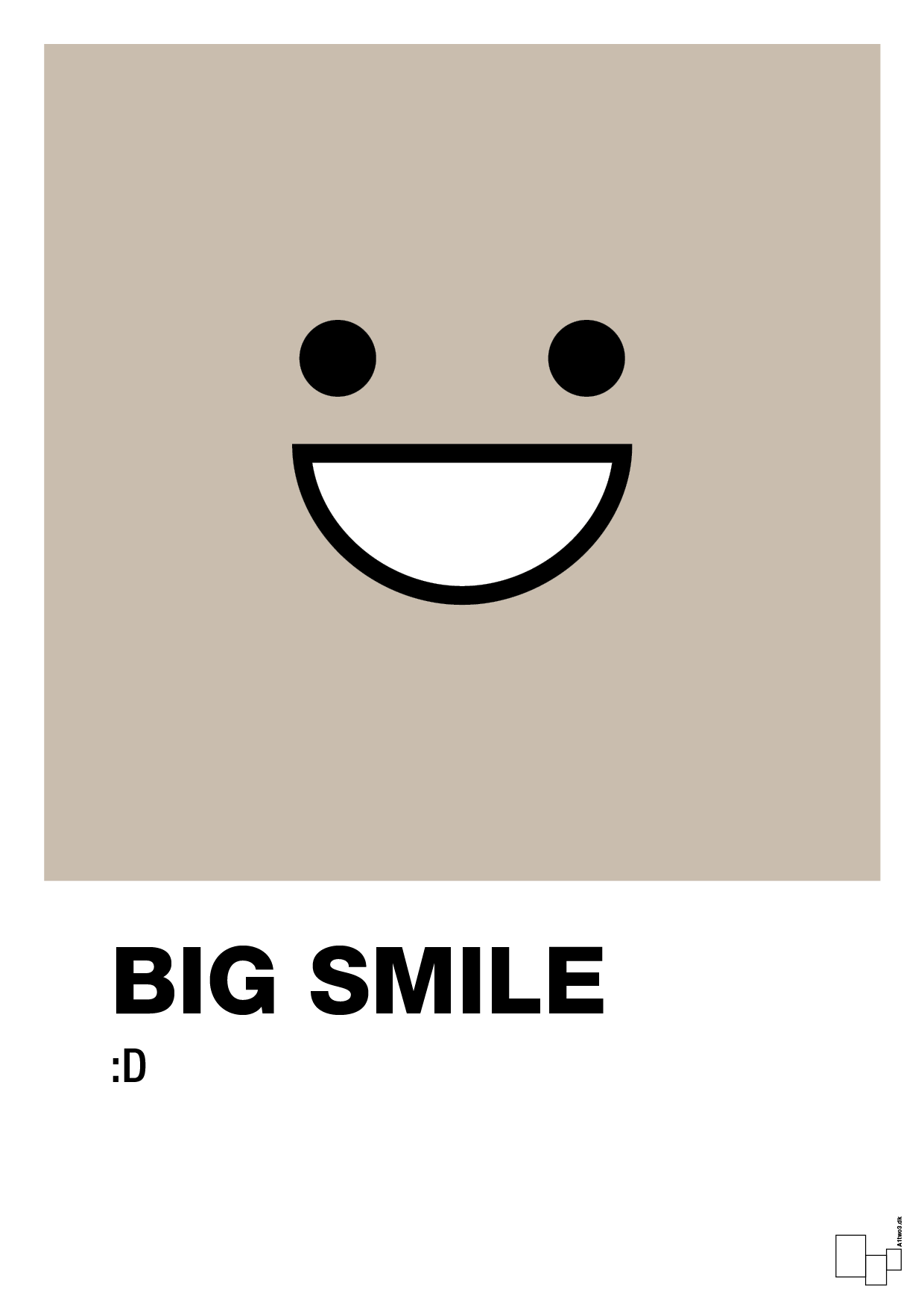 big smile smiley - Plakat med Grafik i Creamy Mushroom