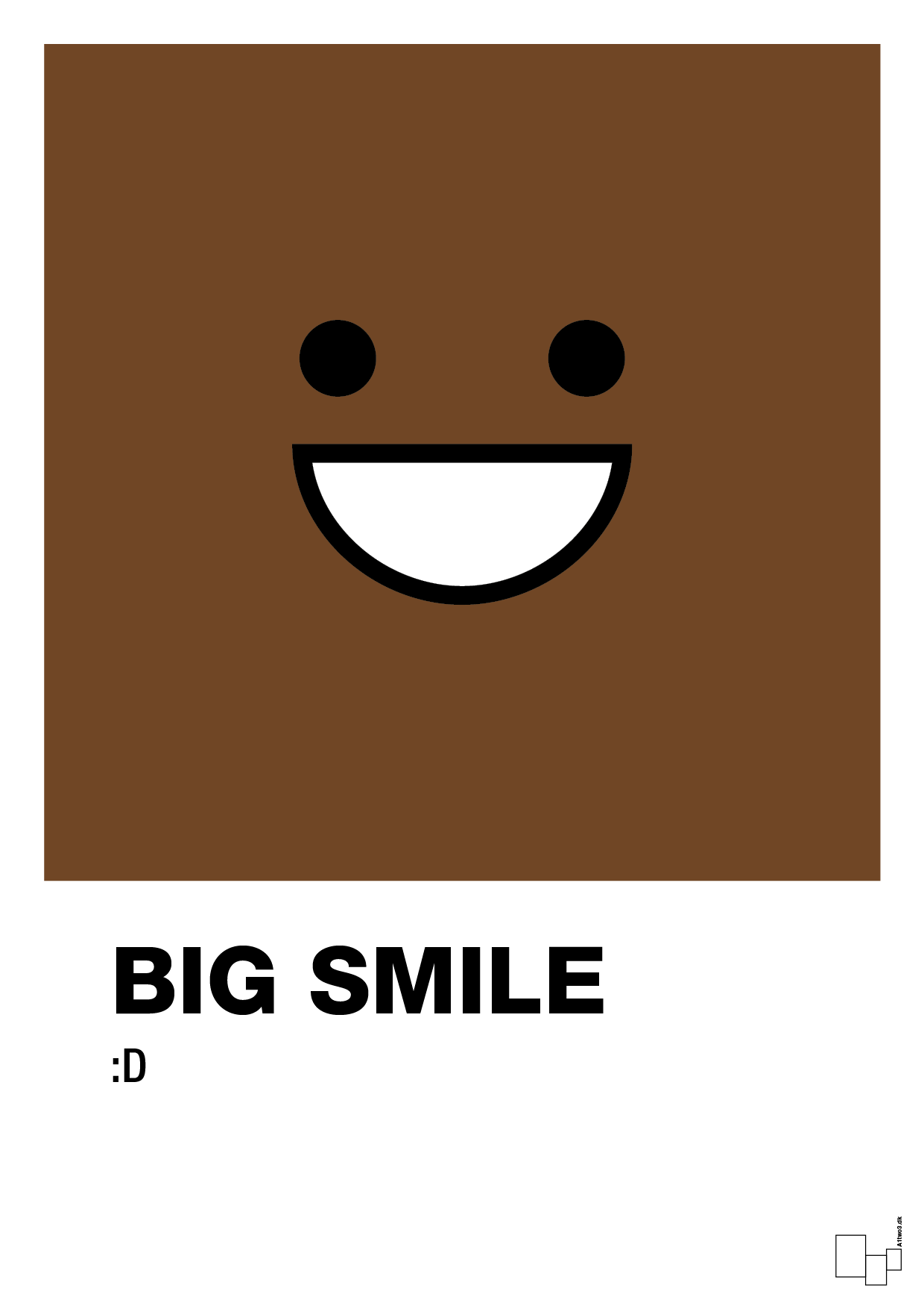 big smile smiley - Plakat med Grafik i Dark Brown