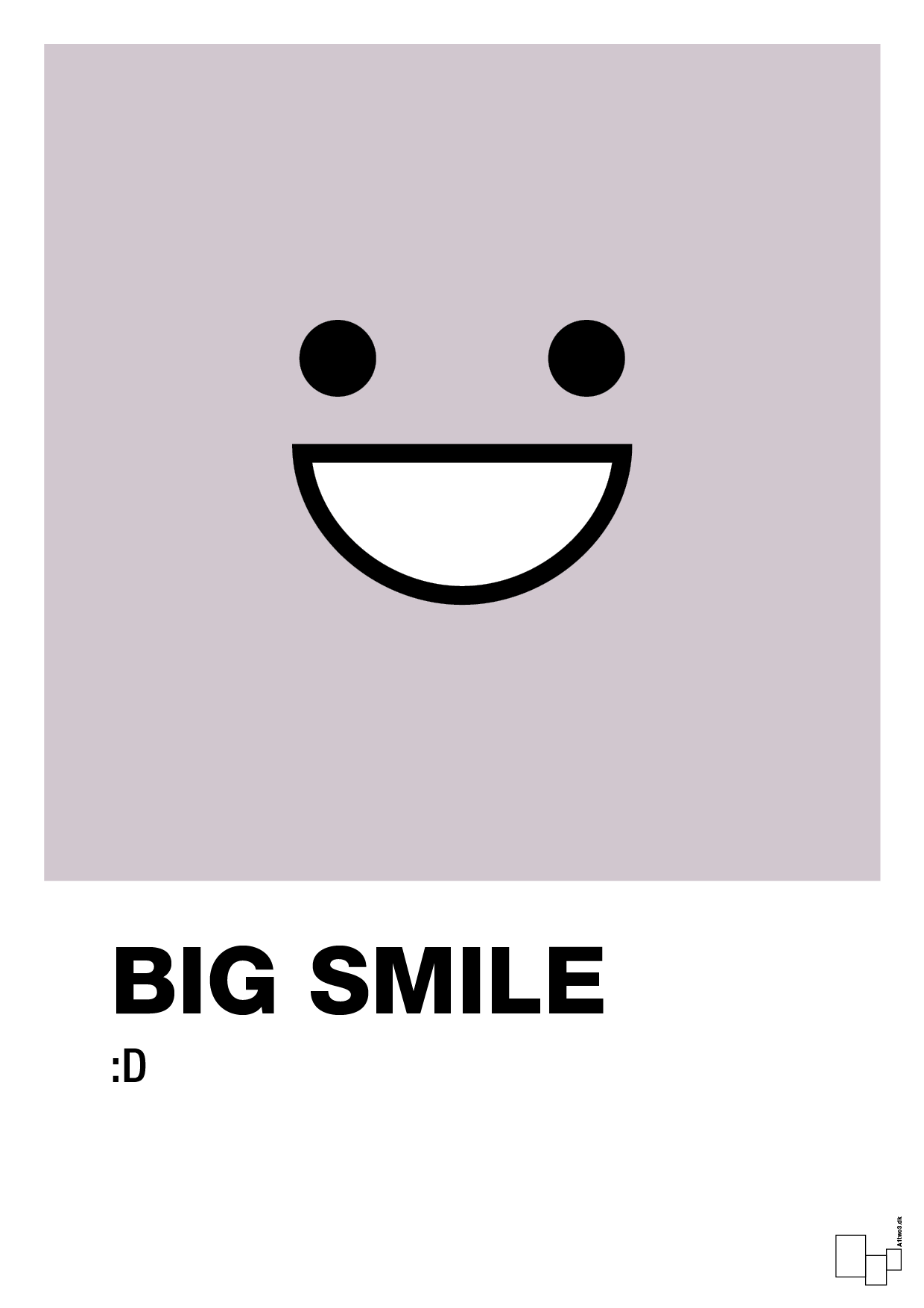 big smile smiley - Plakat med Grafik i Dusty Lilac