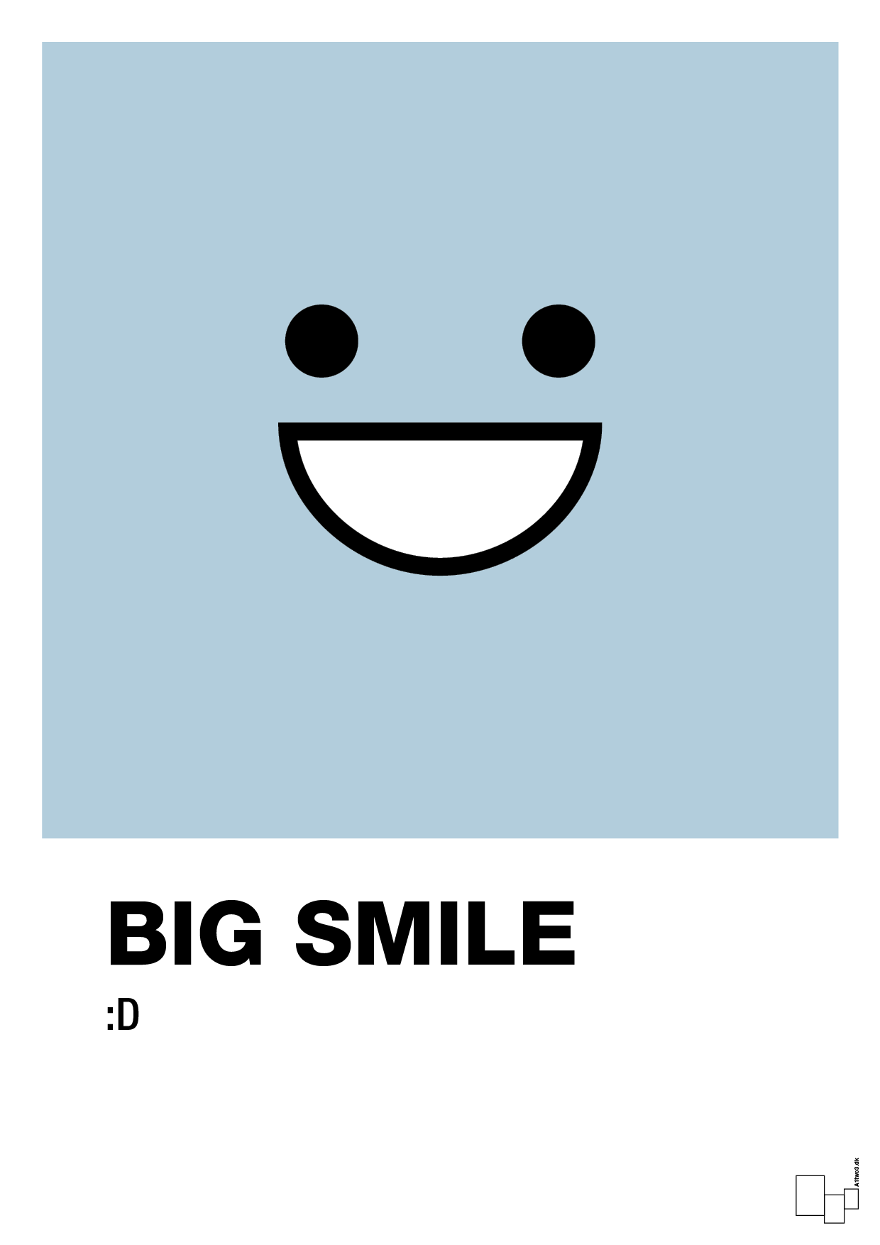 big smile smiley - Plakat med Grafik i Heavenly Blue