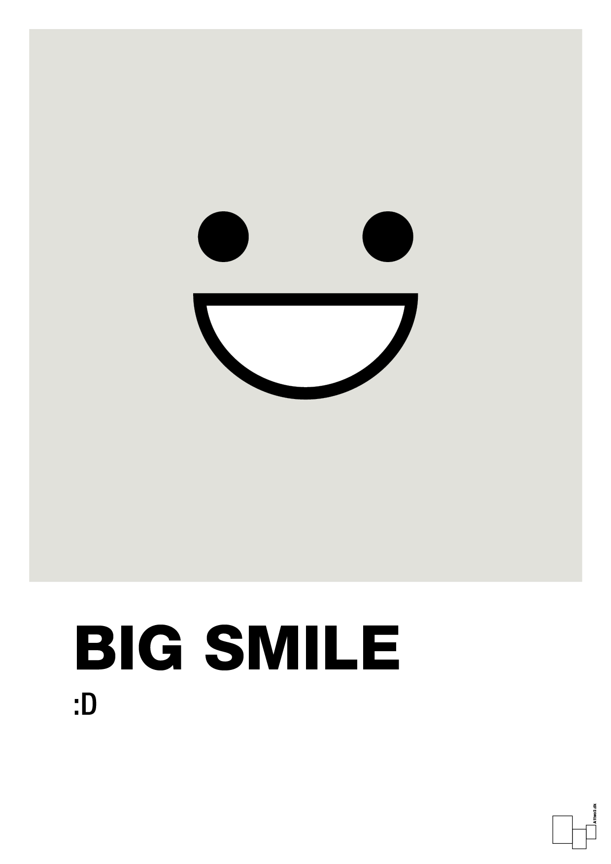 big smile smiley - Plakat med Grafik i Painters White