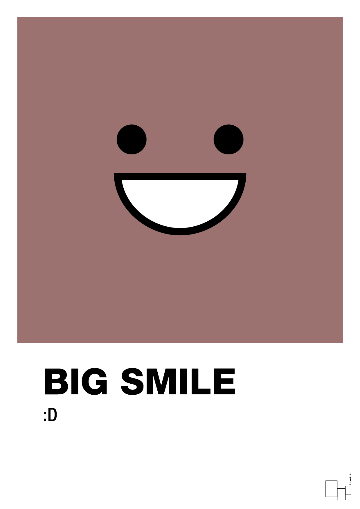 big smile smiley - Plakat med Grafik i Plum