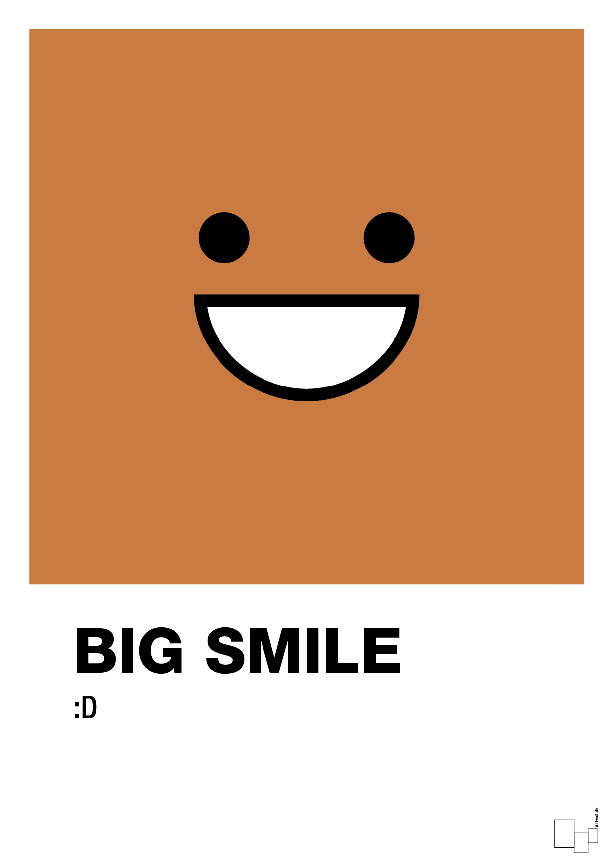 big smile smiley - Plakat med Grafik i Rumba Orange