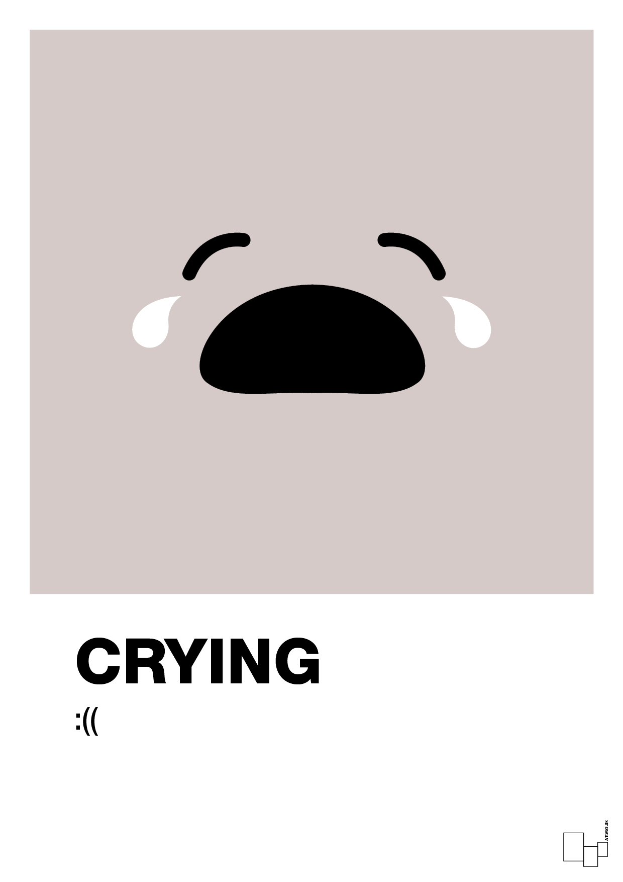 crying smiley - Plakat med Grafik i Broken Beige