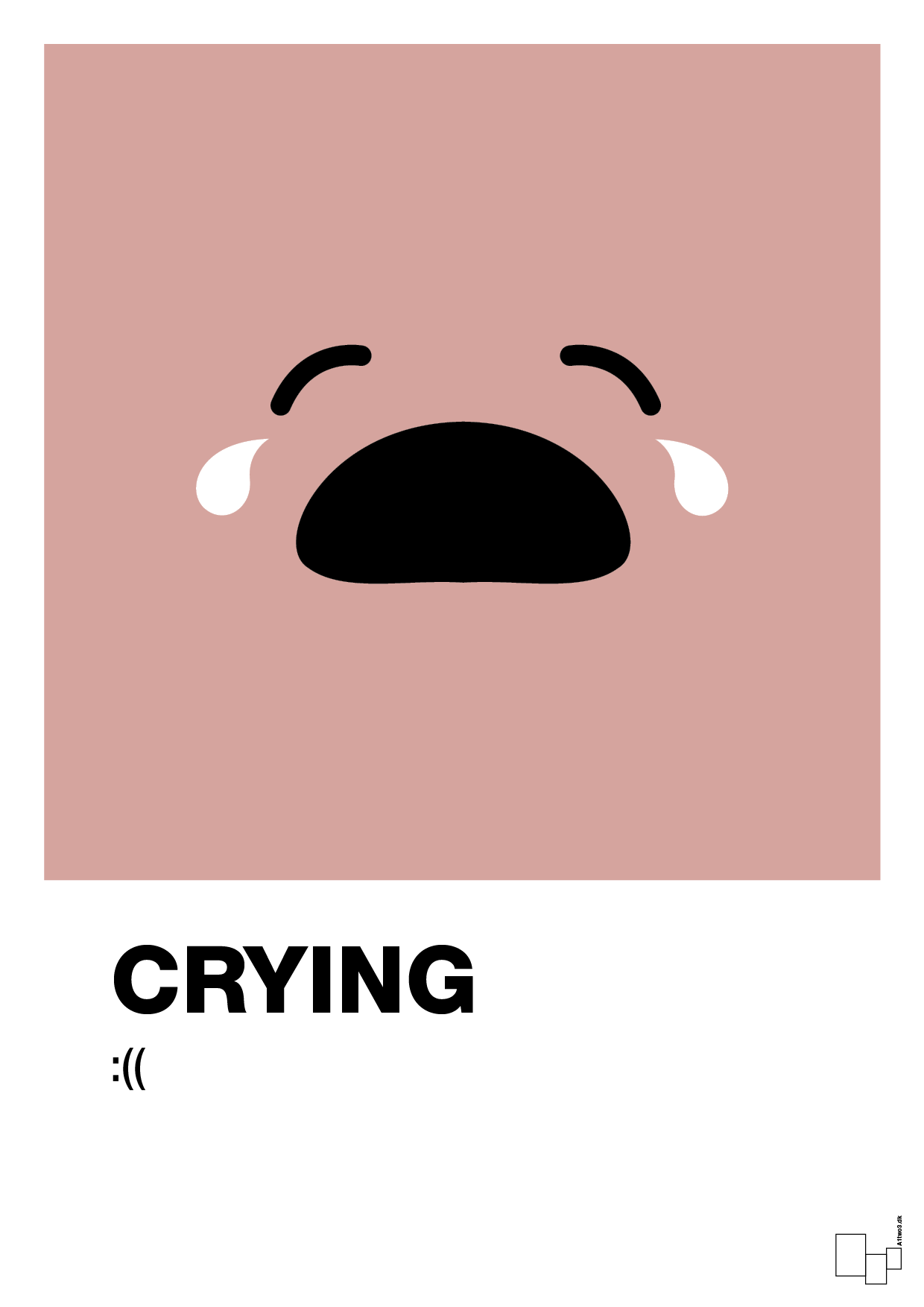 crying smiley - Plakat med Grafik i Bubble Shell