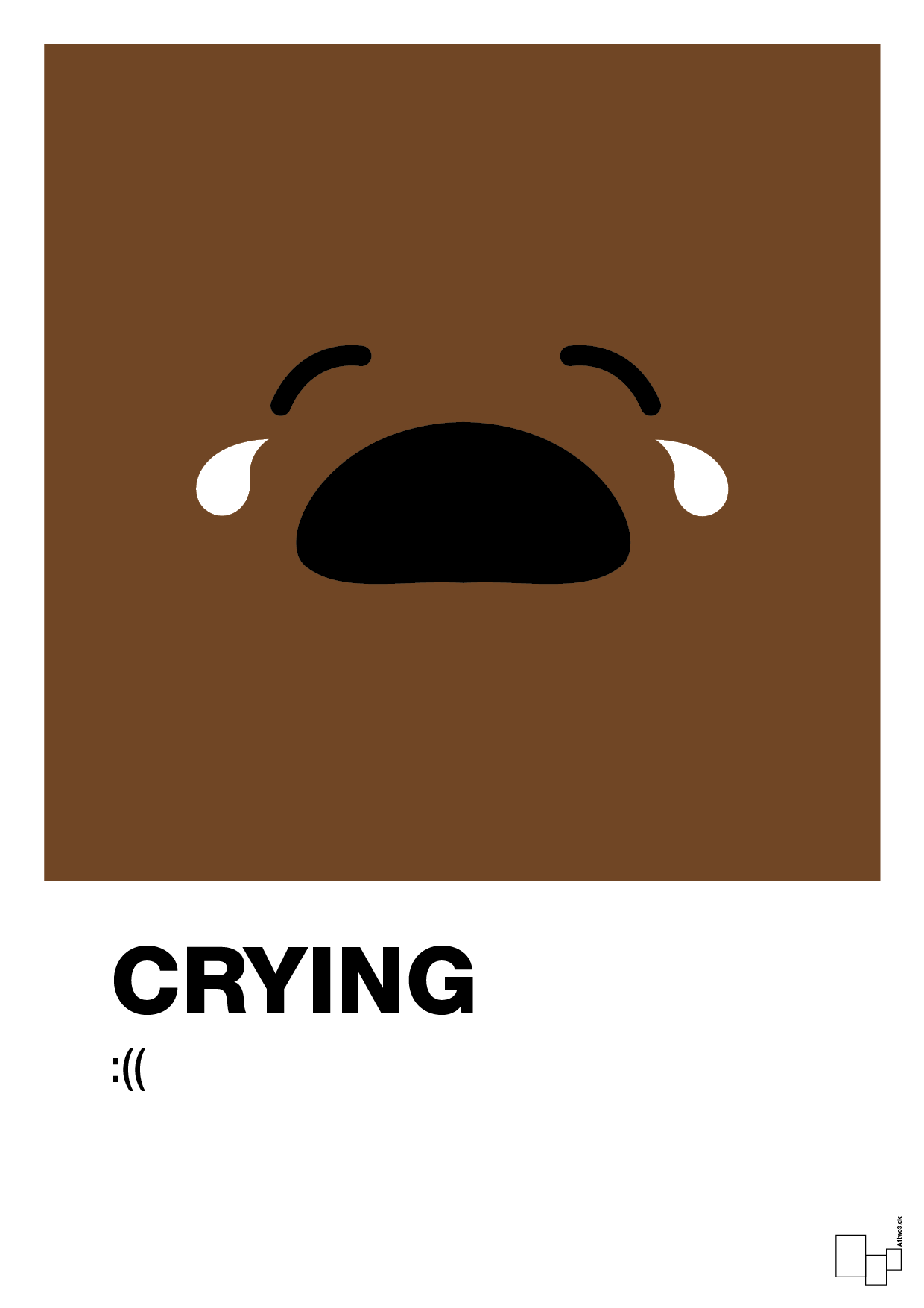 crying smiley - Plakat med Grafik i Dark Brown