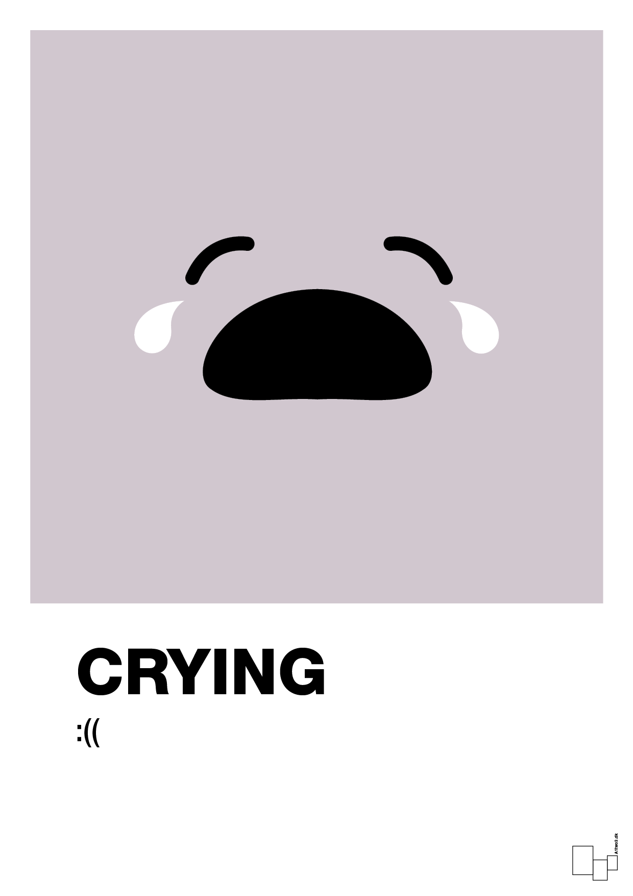 crying smiley - Plakat med Grafik i Dusty Lilac