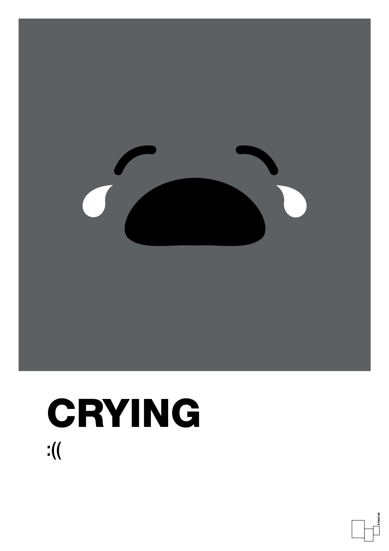 crying smiley - Plakat med Grafik i Graphic Charcoal