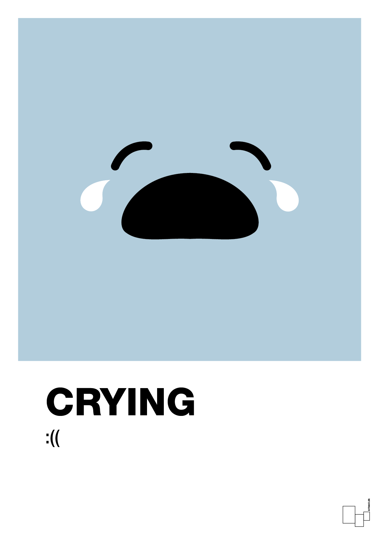 crying smiley - Plakat med Grafik i Heavenly Blue