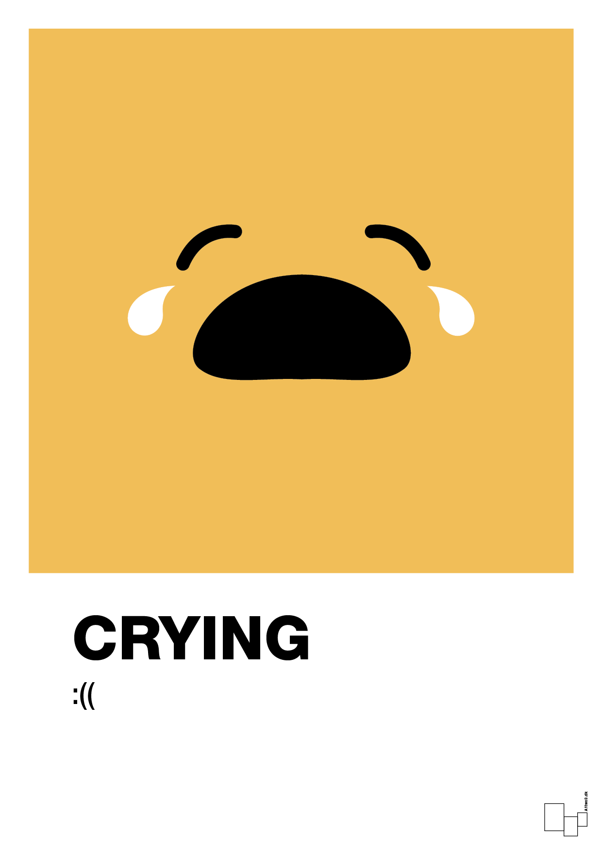 crying smiley - Plakat med Grafik i Honeycomb